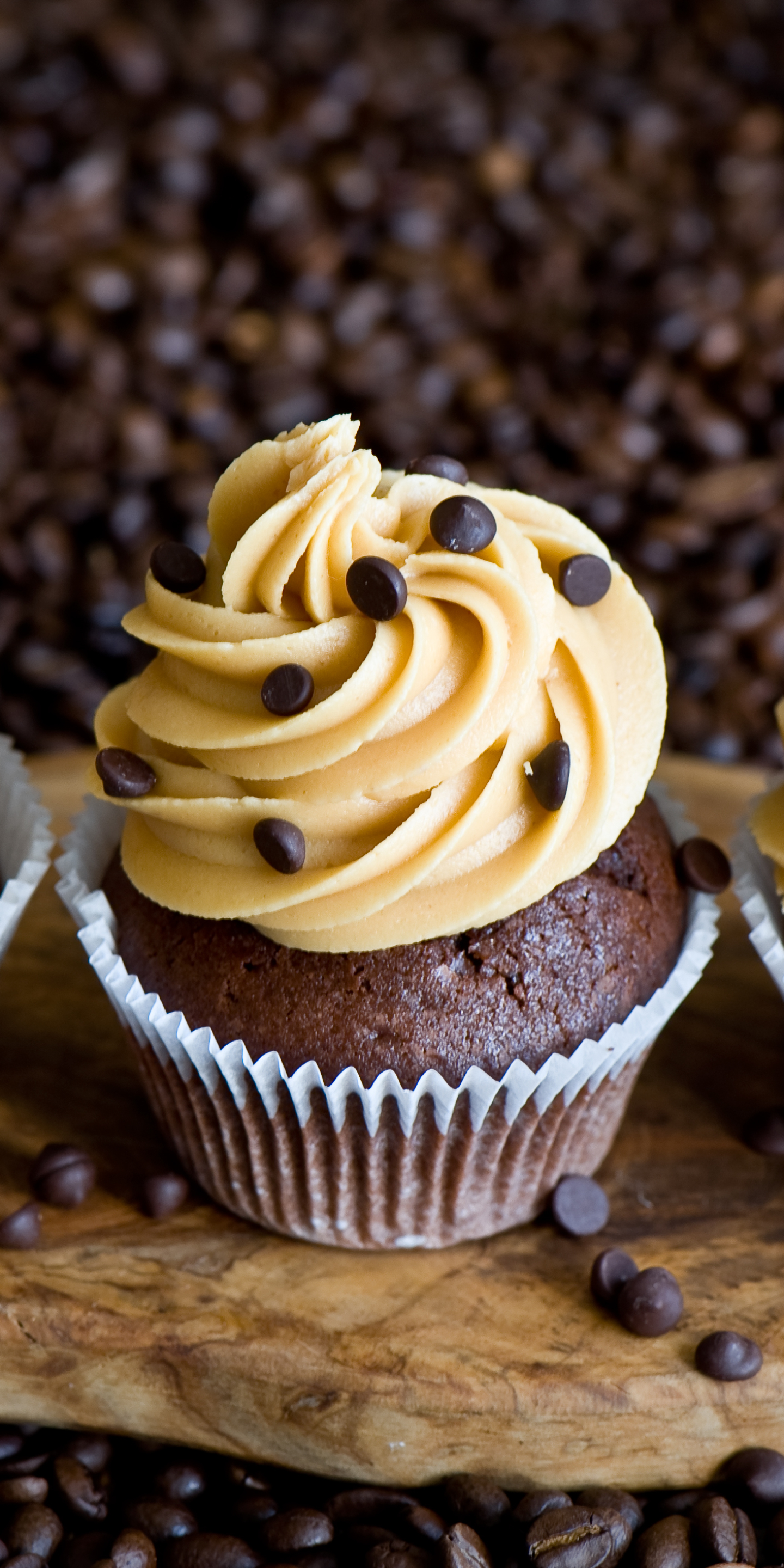 Download mobile wallpaper Food, Coffee Beans, Sweets, Cupcake for free.