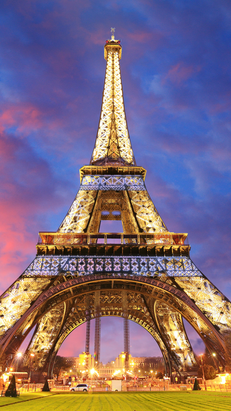 Baixar papel de parede para celular de Pôr Do Sol, Paris, Torre Eiffel, Monumentos, Feito Pelo Homem gratuito.