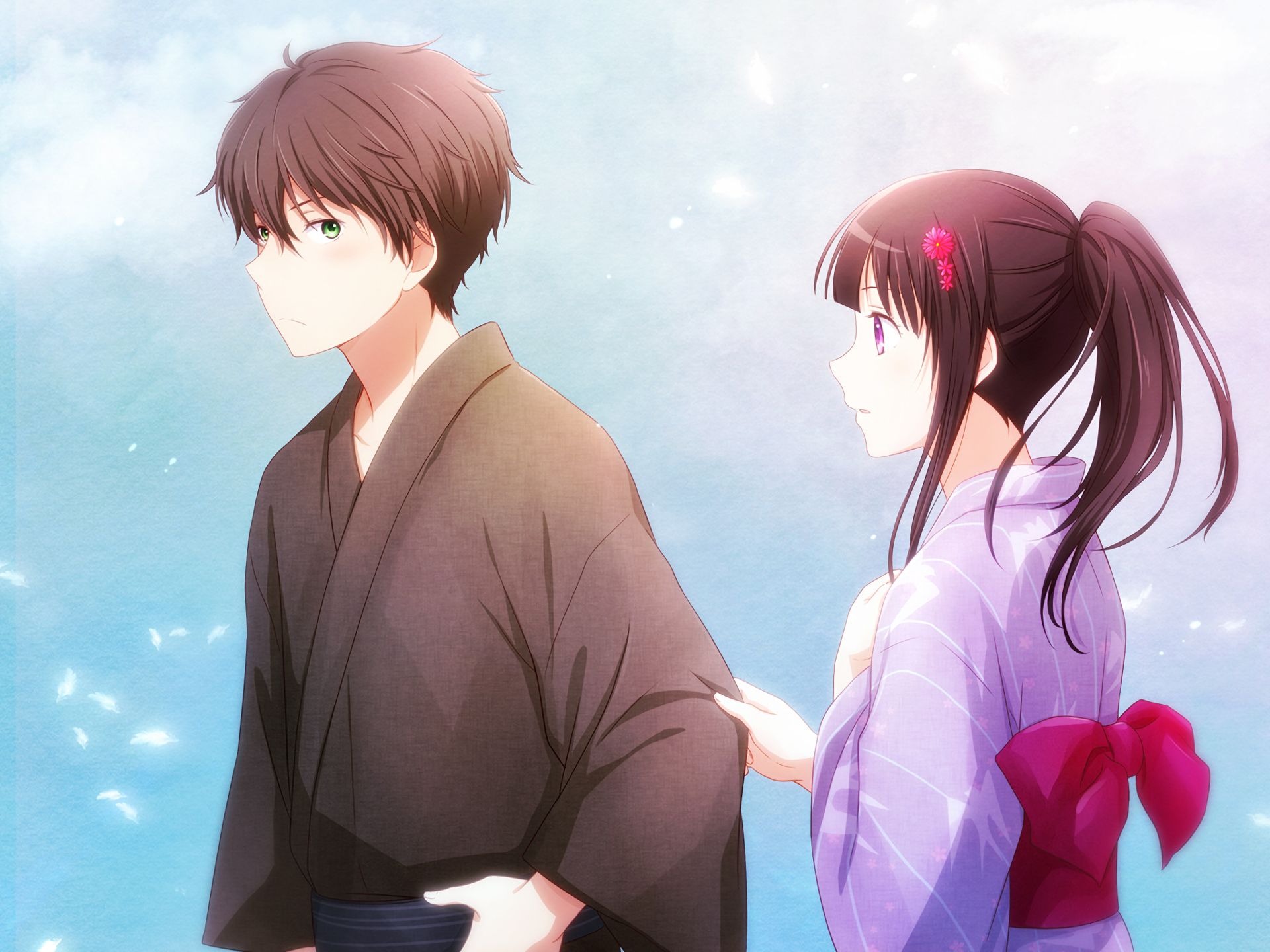 Laden Sie das Animes, Eru Chitanda, Hōtarō Oreki, Hyouka-Bild kostenlos auf Ihren PC-Desktop herunter