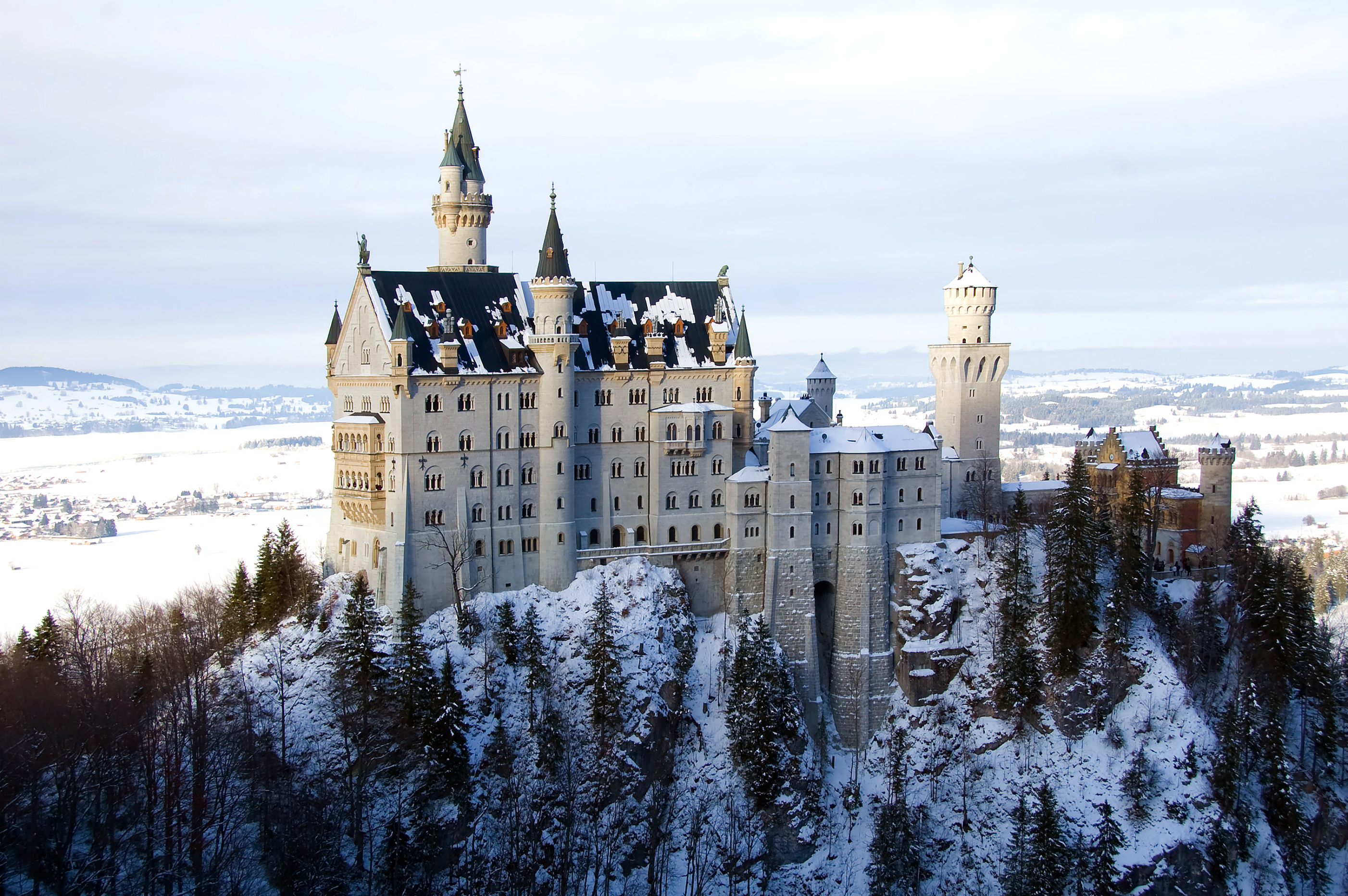 192828 descargar imagen hecho por el hombre, castillo de neuschwanstein, invierno, castillos: fondos de pantalla y protectores de pantalla gratis