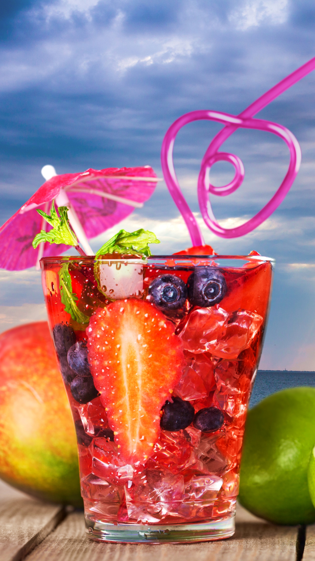 Download mobile wallpaper Food, Summer, Glass, Fruit, Drink, Cocktail for free.