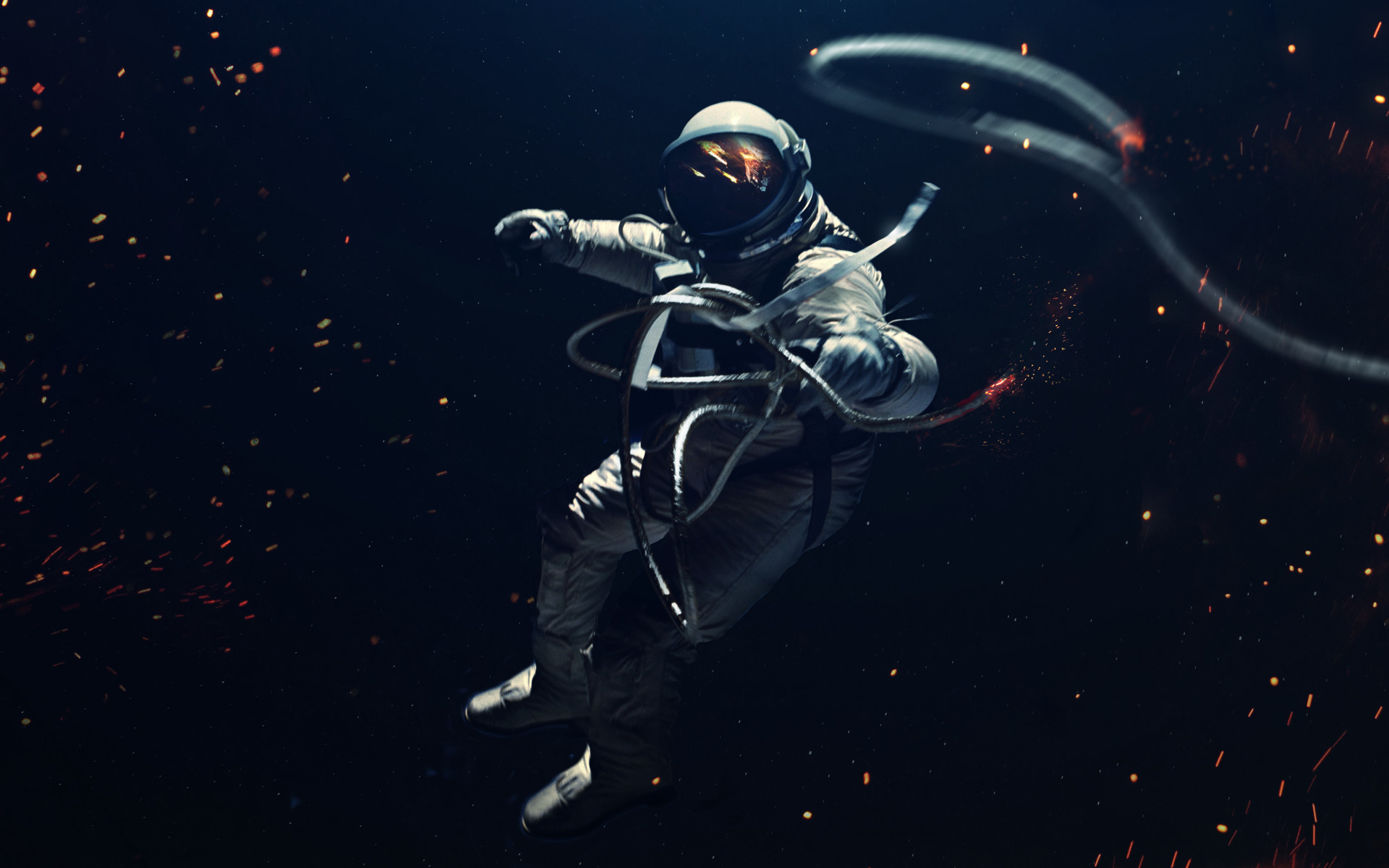 Скачать обои бесплатно Космос, Астронавт, Научная Фантастика картинка на рабочий стол ПК