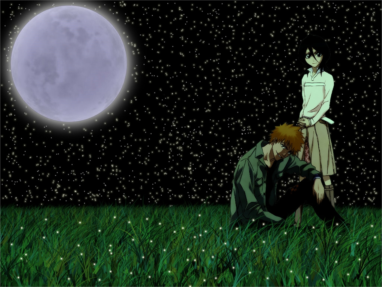 Free download wallpaper Anime, Bleach, Rukia Kuchiki, Ichigo Kurosaki on your PC desktop