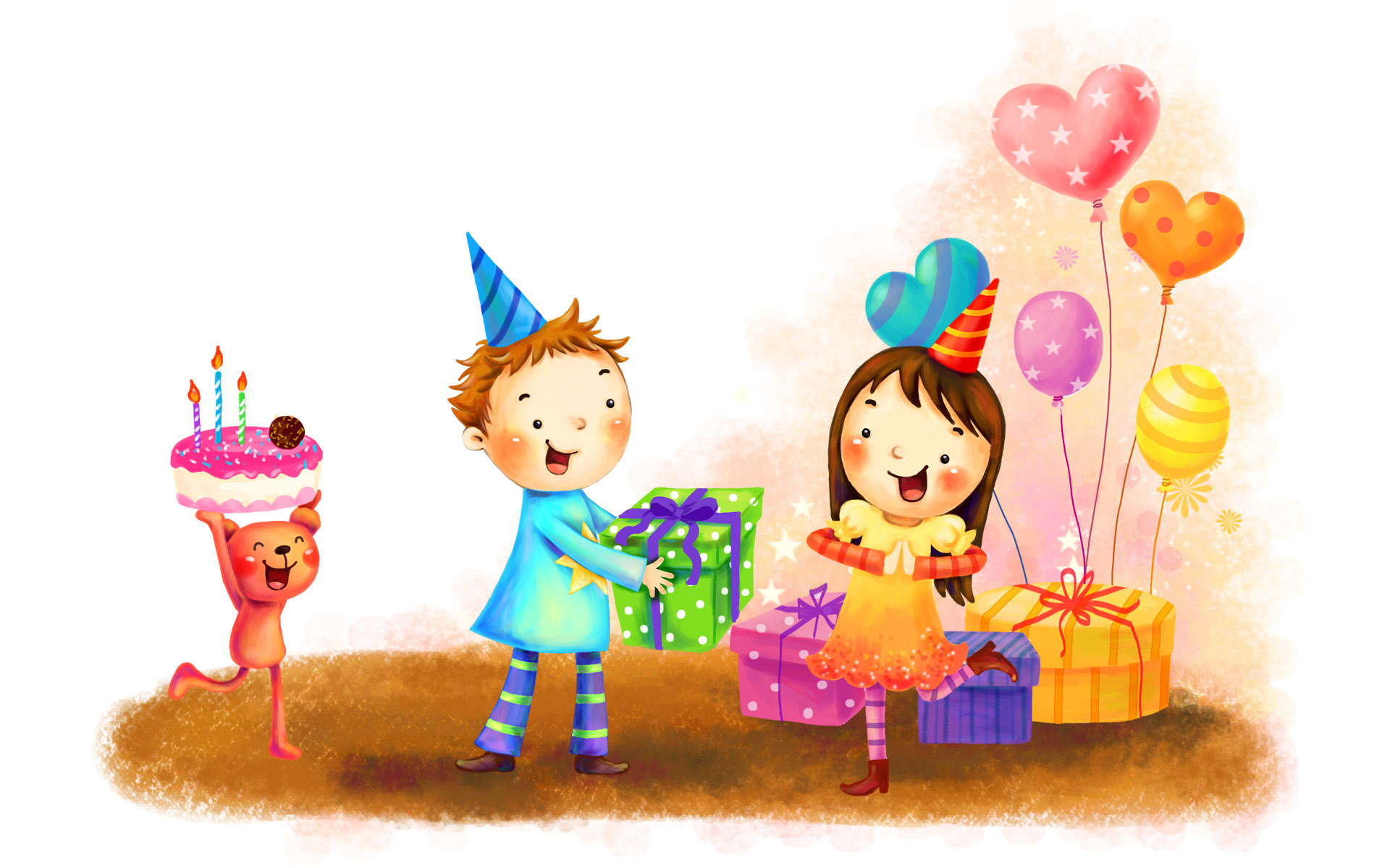 holiday, birthday, balloon, child, gift, teddy bear 4K Ultra