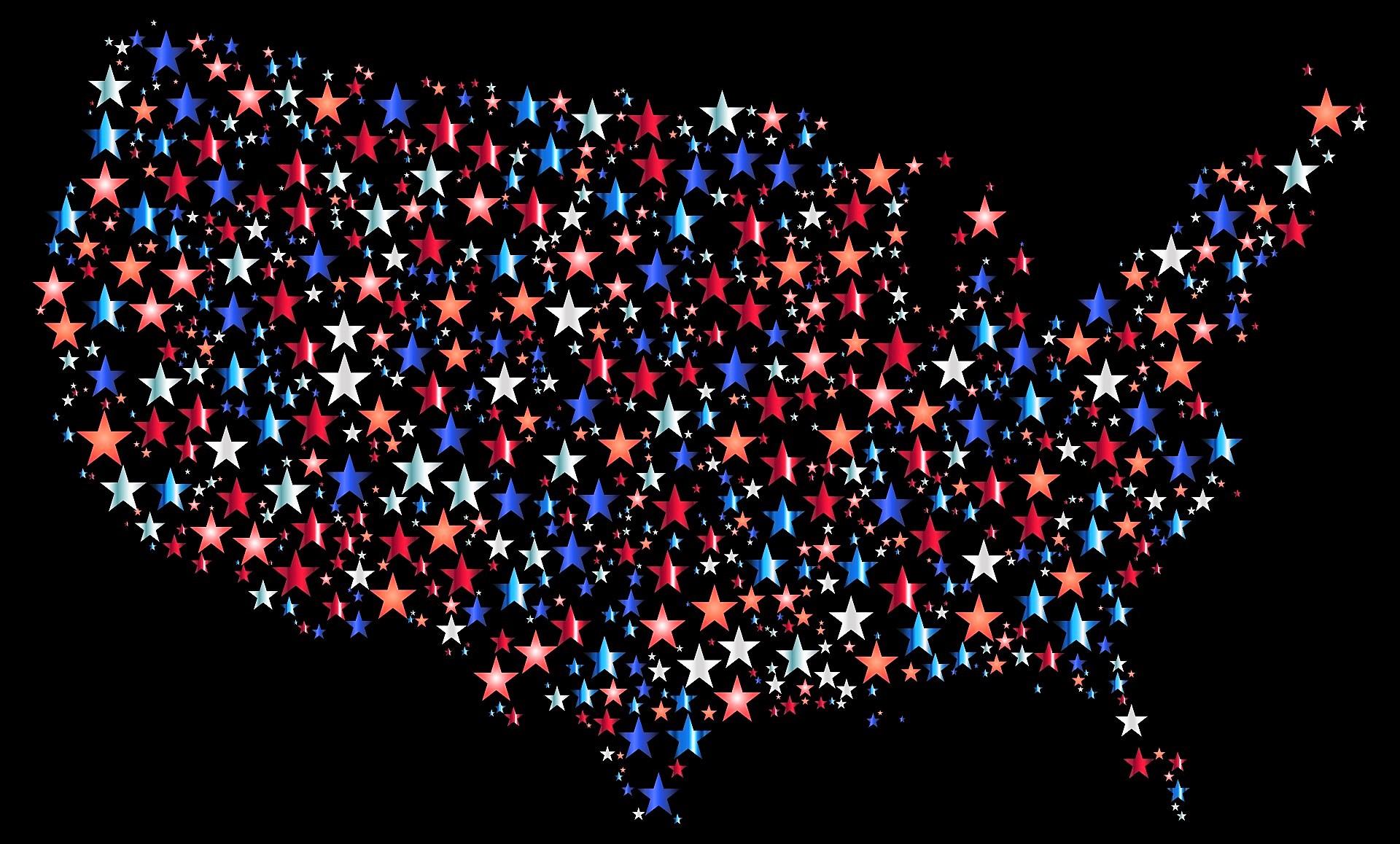 PCデスクトップに輝き, その他, 青い, 地図, 星, アメリカの地図画像を無料でダウンロード