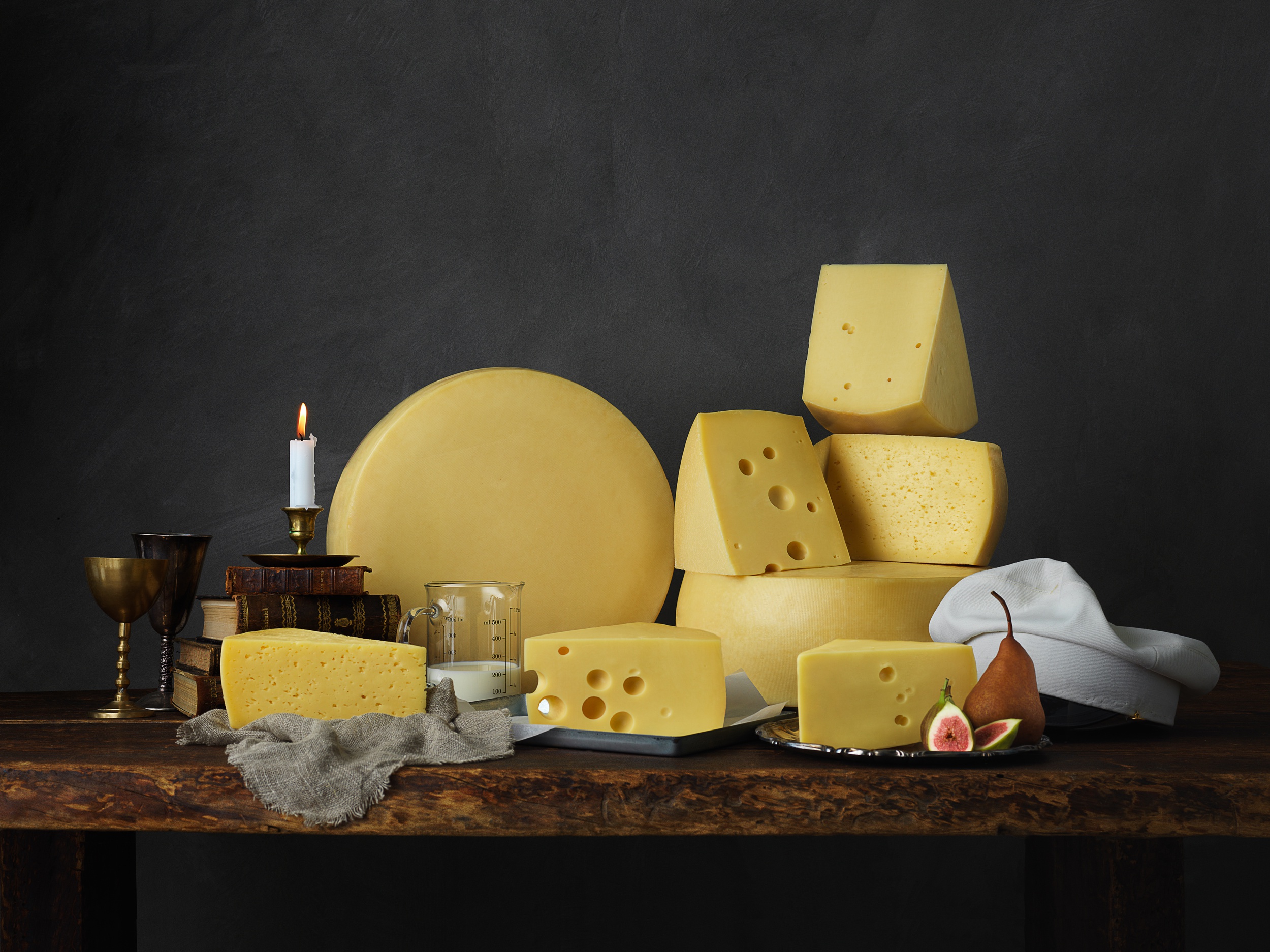 Download mobile wallpaper Food, Cheese, Still Life, Candle for free.