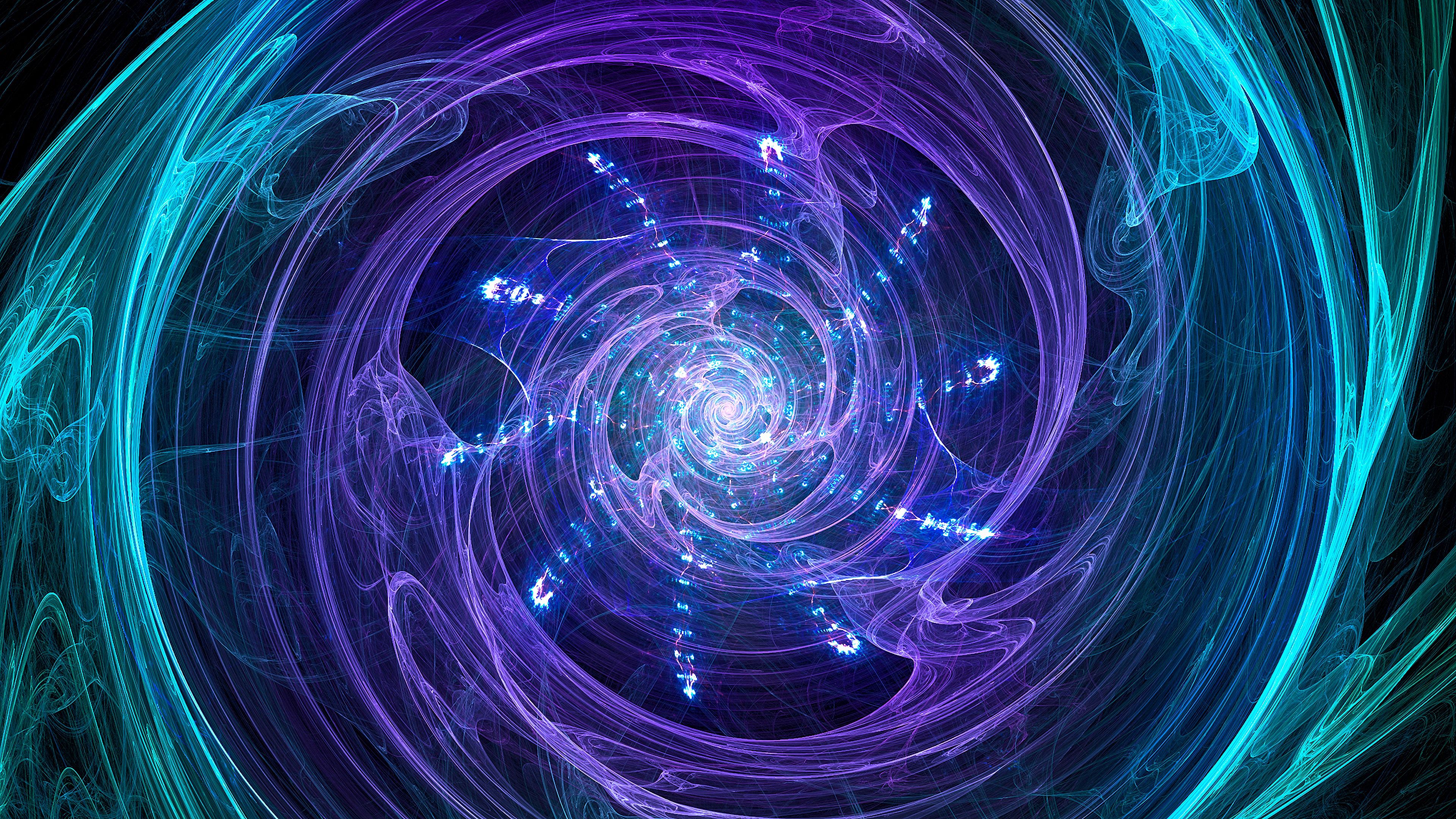 abstract, fractal, glow, bright, swirling, involute