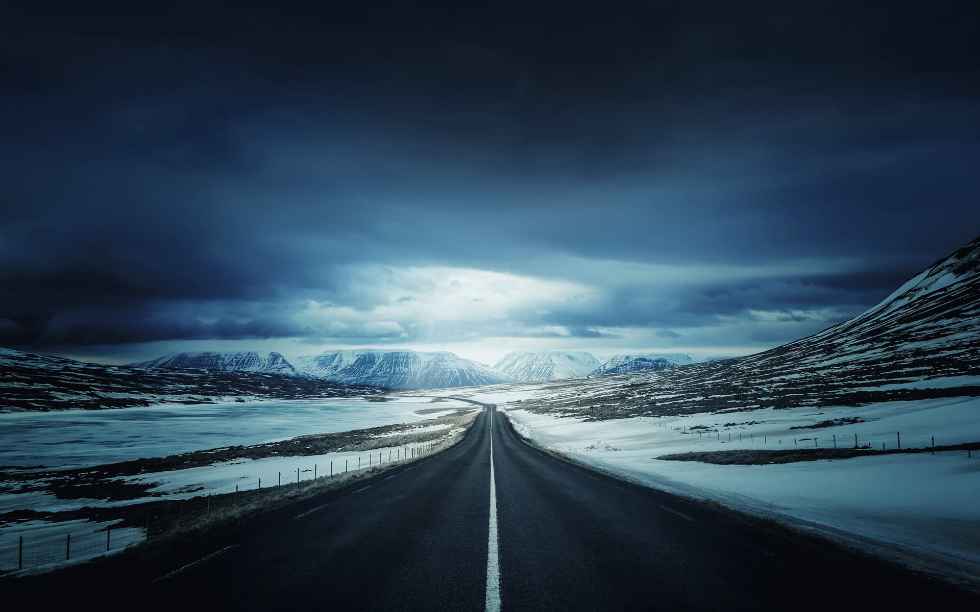 753998 descargar imagen islandia, hecho por el hombre, carretera, paisaje, montaña, nieve, invierno: fondos de pantalla y protectores de pantalla gratis