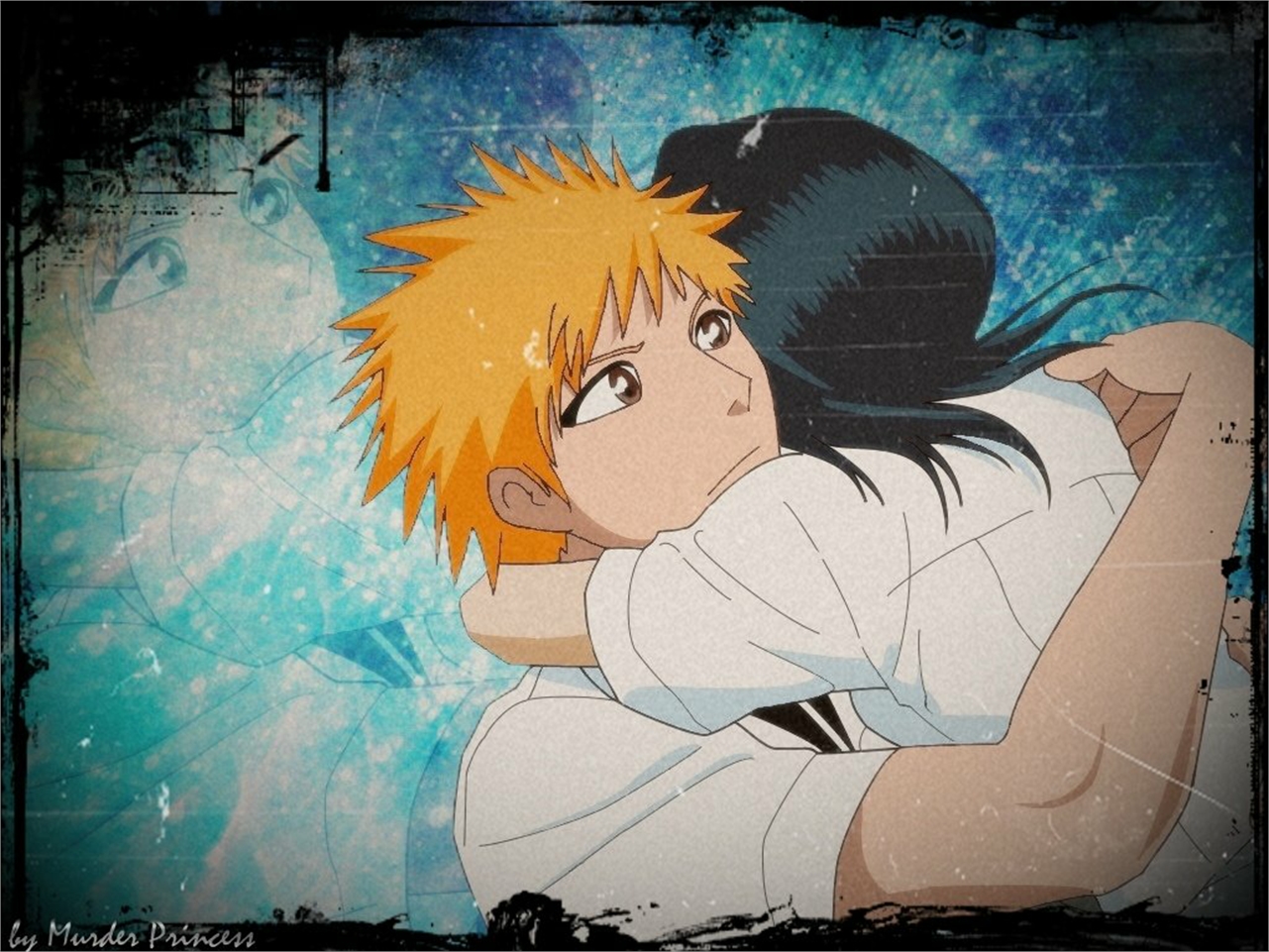 Handy-Wallpaper Bleach, Rukia Kuchiki, Animes, Ichigo Kurosaki kostenlos herunterladen.