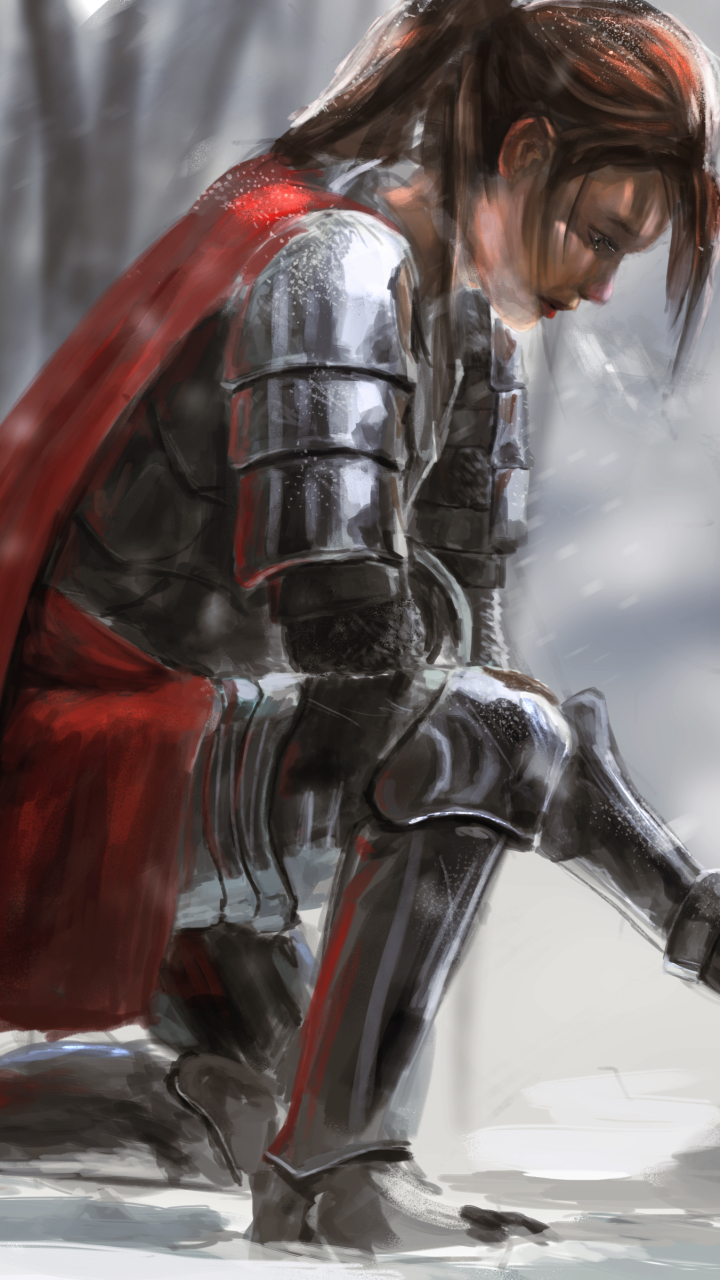 Download mobile wallpaper Fantasy, Cape, Knight, Armor, Woman Warrior for free.