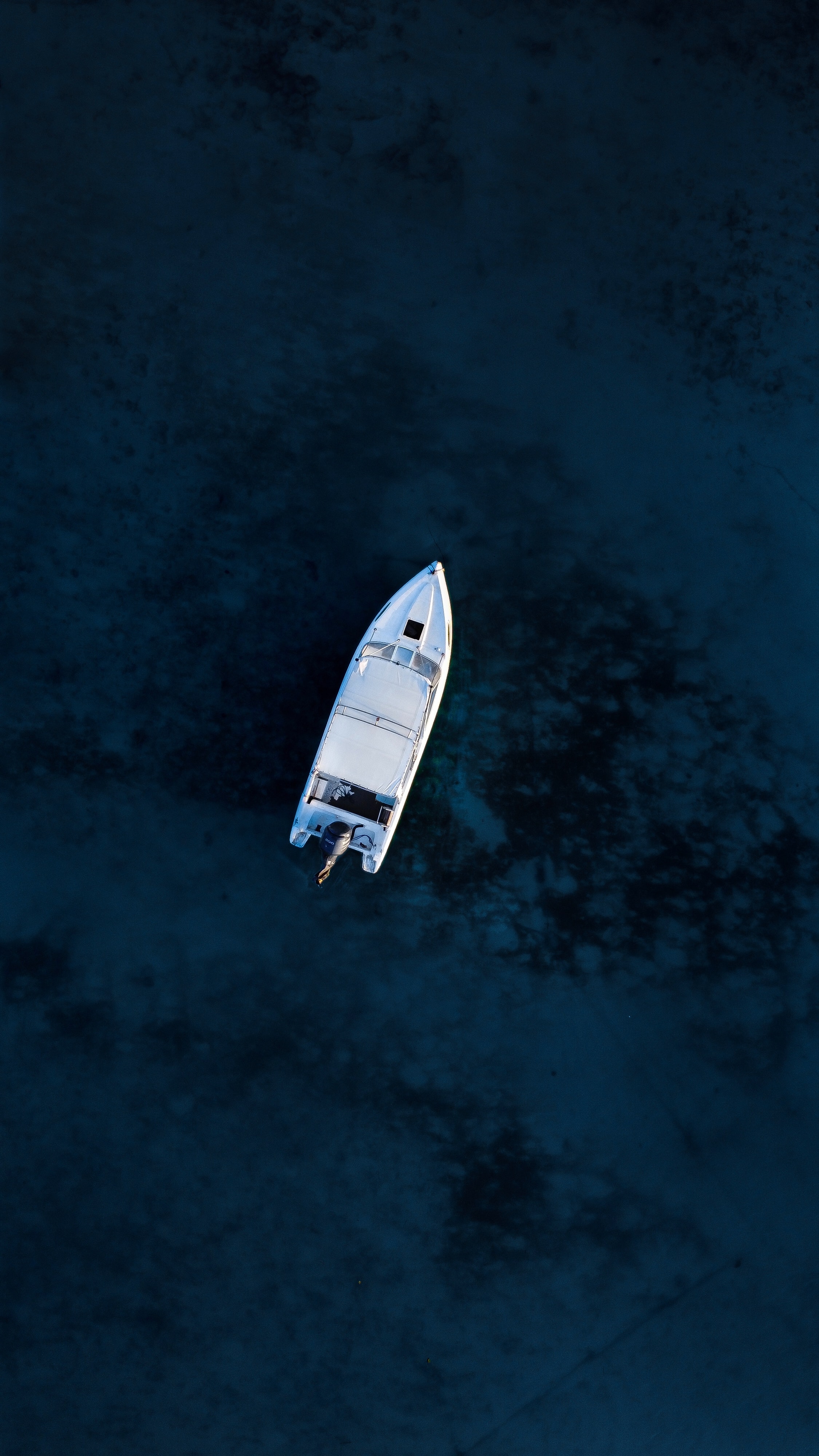 Free download wallpaper Nature, Water, View From Above, Glare, Dark, Boat on your PC desktop