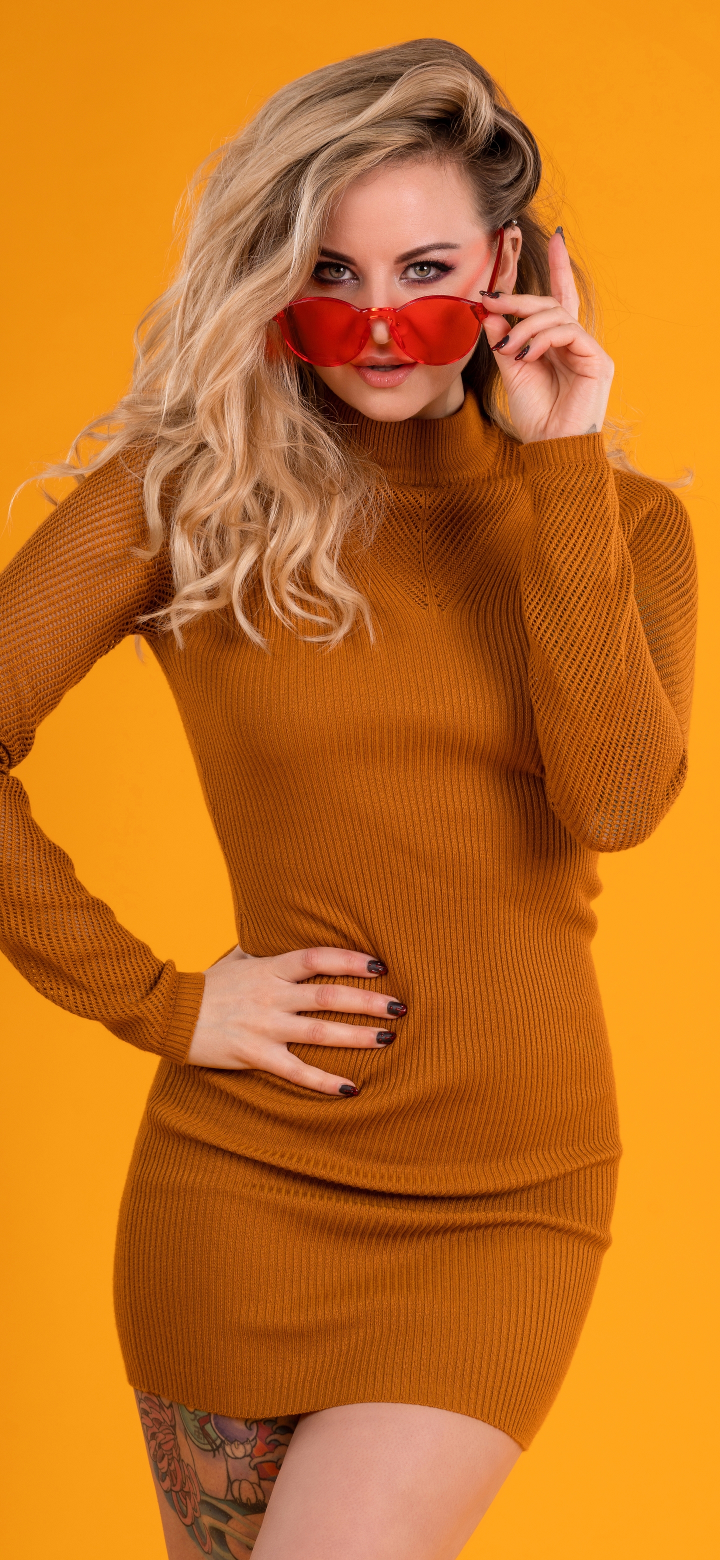 Handy-Wallpaper Blond, Sonnenbrille, Modell, Frauen, Blondinen kostenlos herunterladen.