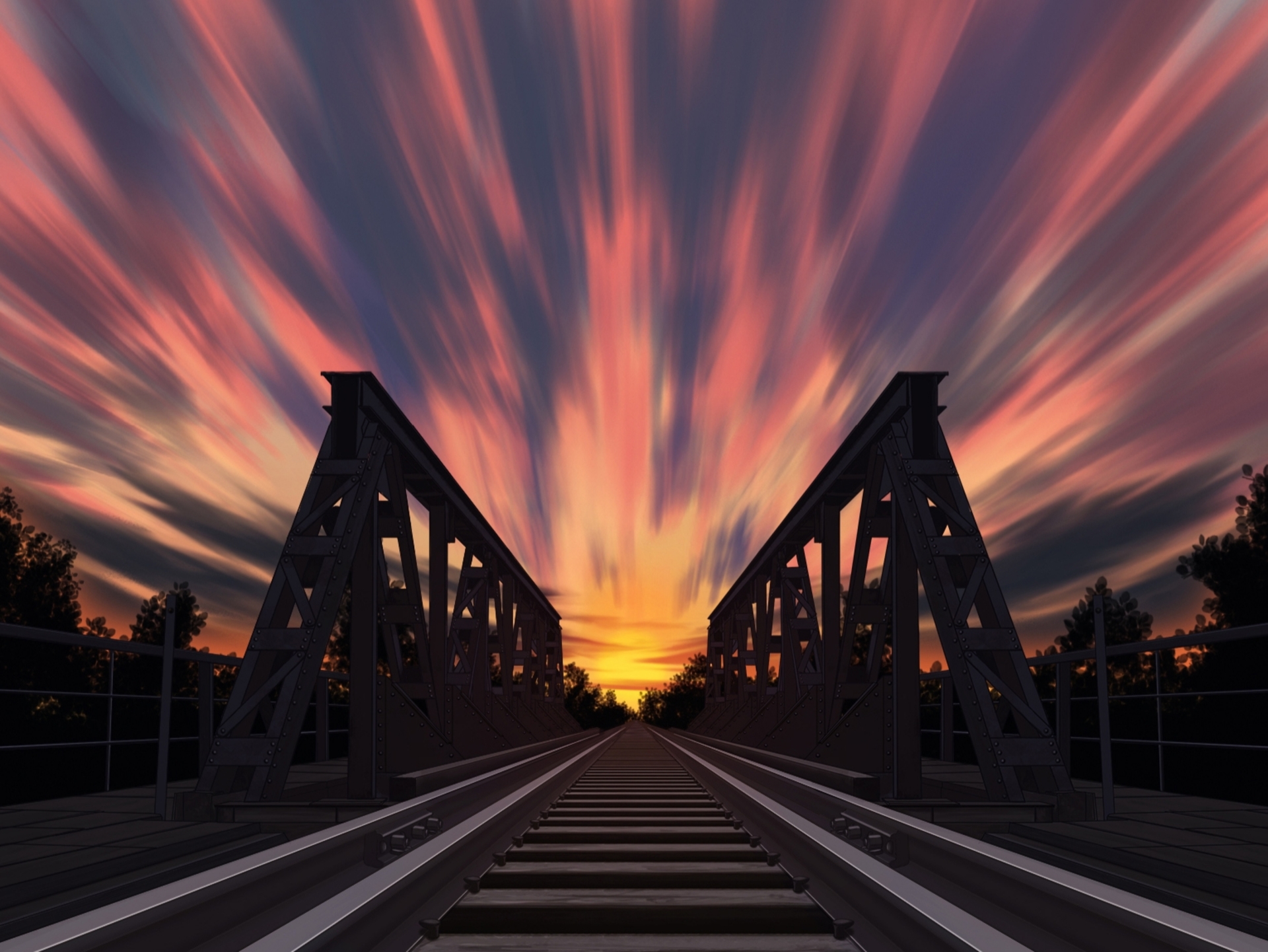 968075 télécharger le fond d'écran animé, the bridge: bron/broen, chemin de fer, coucher de soleil - économiseurs d'écran et images gratuitement