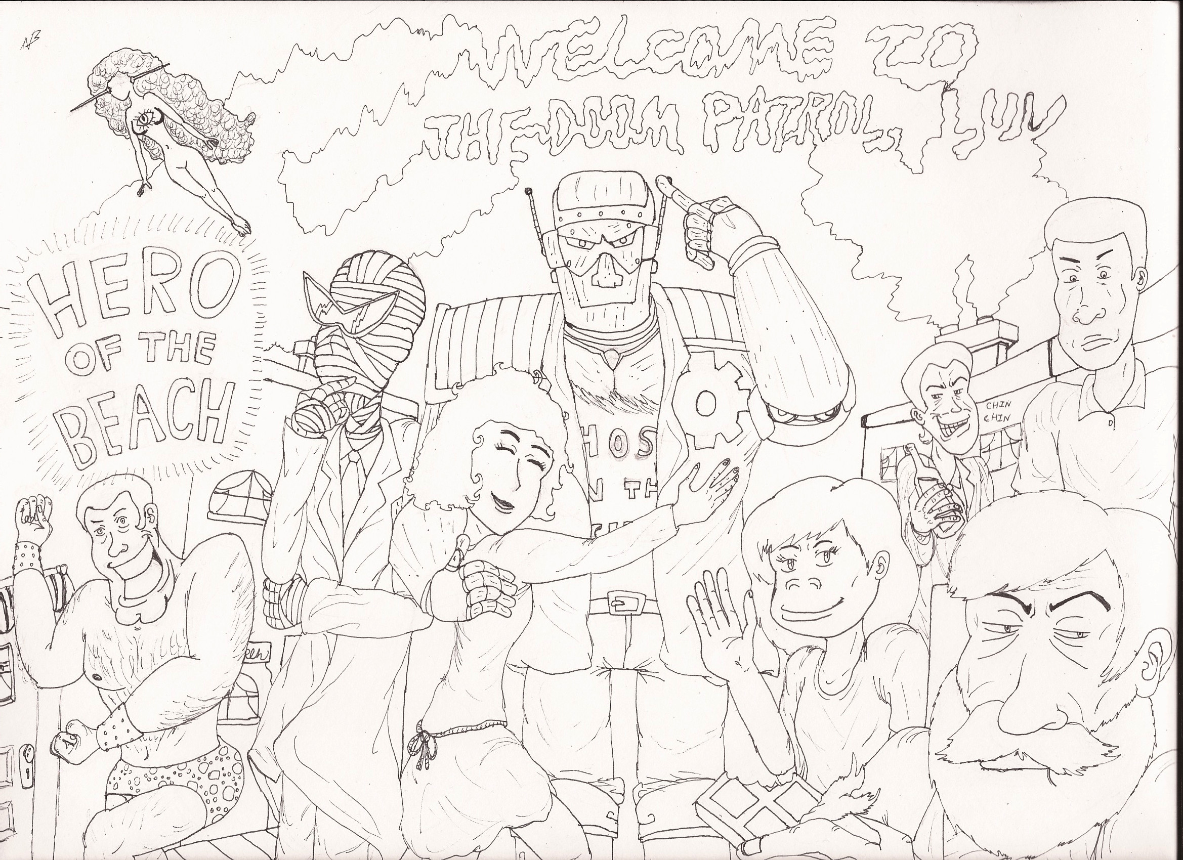 comics, doom patrol, chief (dc comics), crazy jane, elasti girl, flex mentallo, negative man, robotman (dc comics)