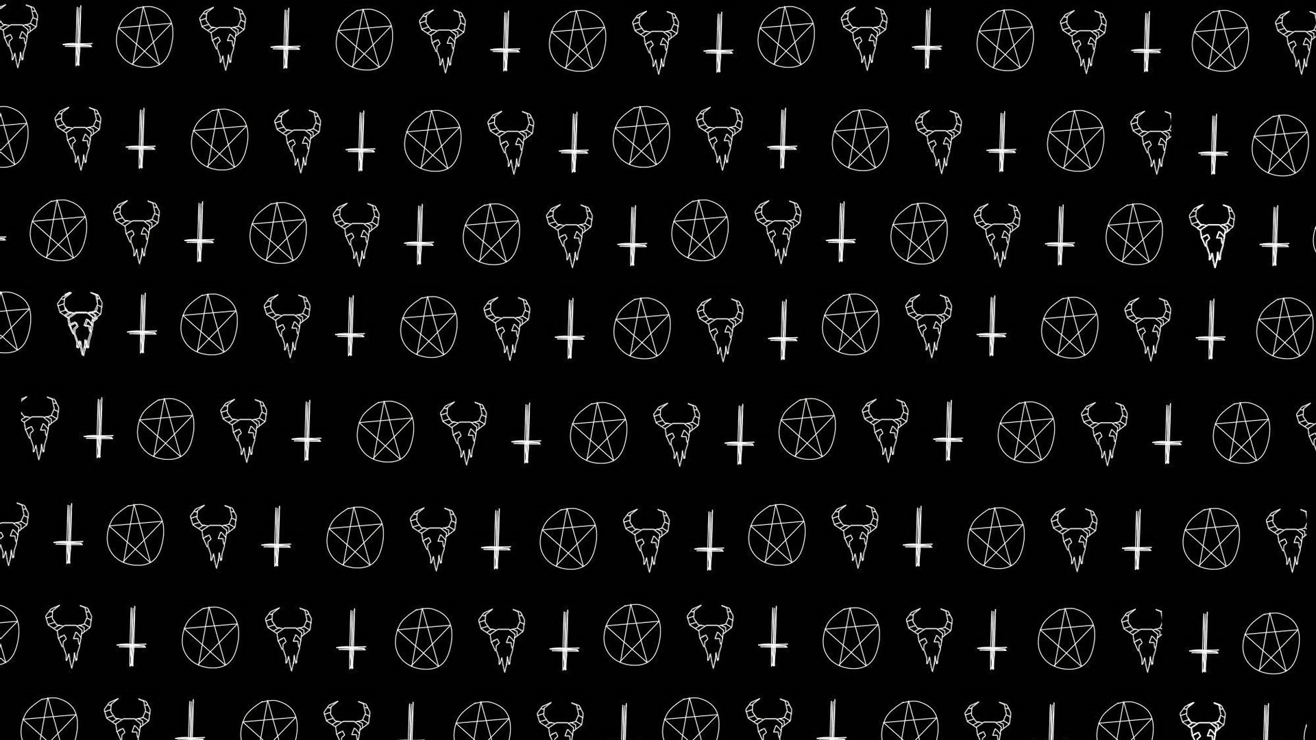 1058011 скачать обои сатанинский, пентаграмма, крест, тьма, оккультизм, шаблоны - заставки и картинки бесплатно