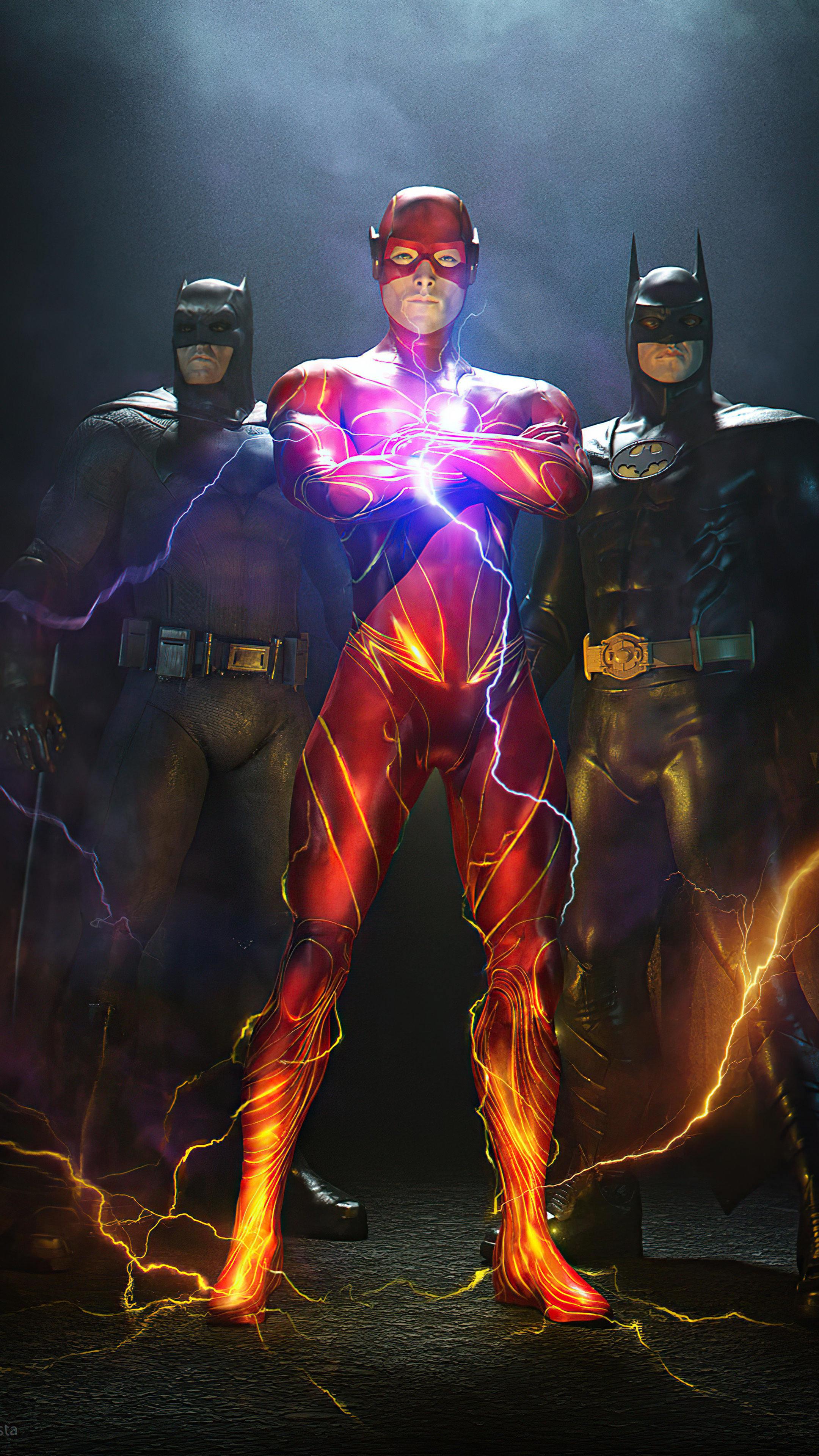 Download mobile wallpaper Batman, Flash, Crossover, Movie, Superhero for free.