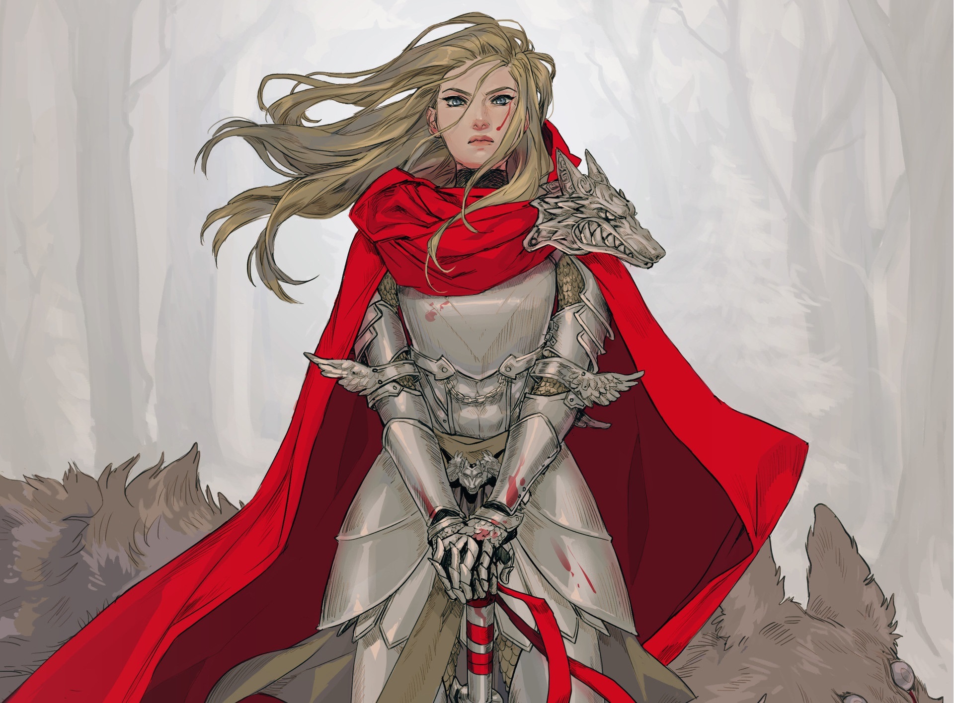 Download mobile wallpaper Fantasy, Blonde, Knight, Armor, Women Warrior, Woman Warrior for free.