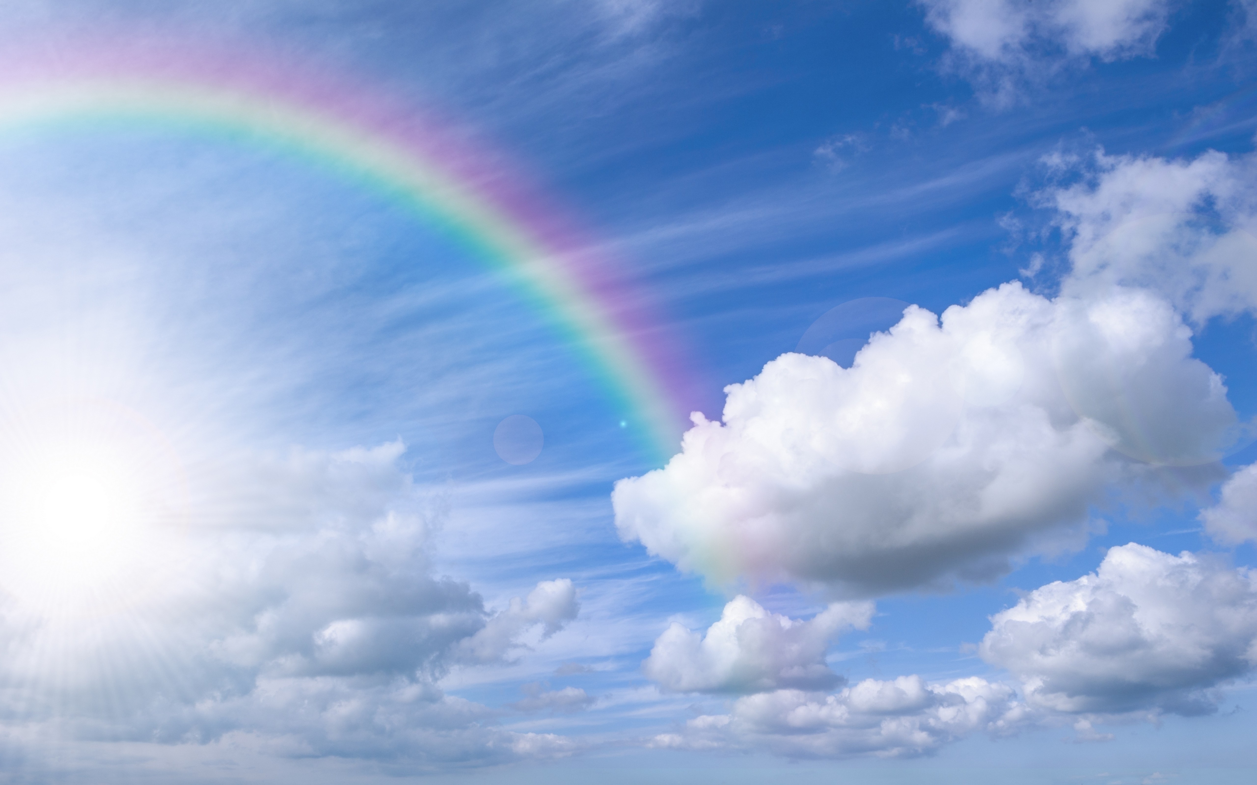 Download mobile wallpaper Nature, Sky, Rainbow, Earth, Cloud for free.