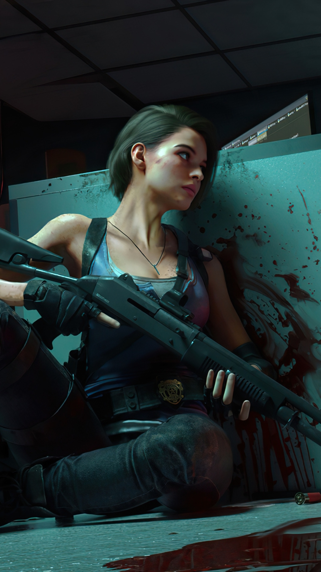 Download mobile wallpaper Video Game, Shotgun, Jill Valentine, Resident Evil 3, Resident Evil 3 (2020) for free.