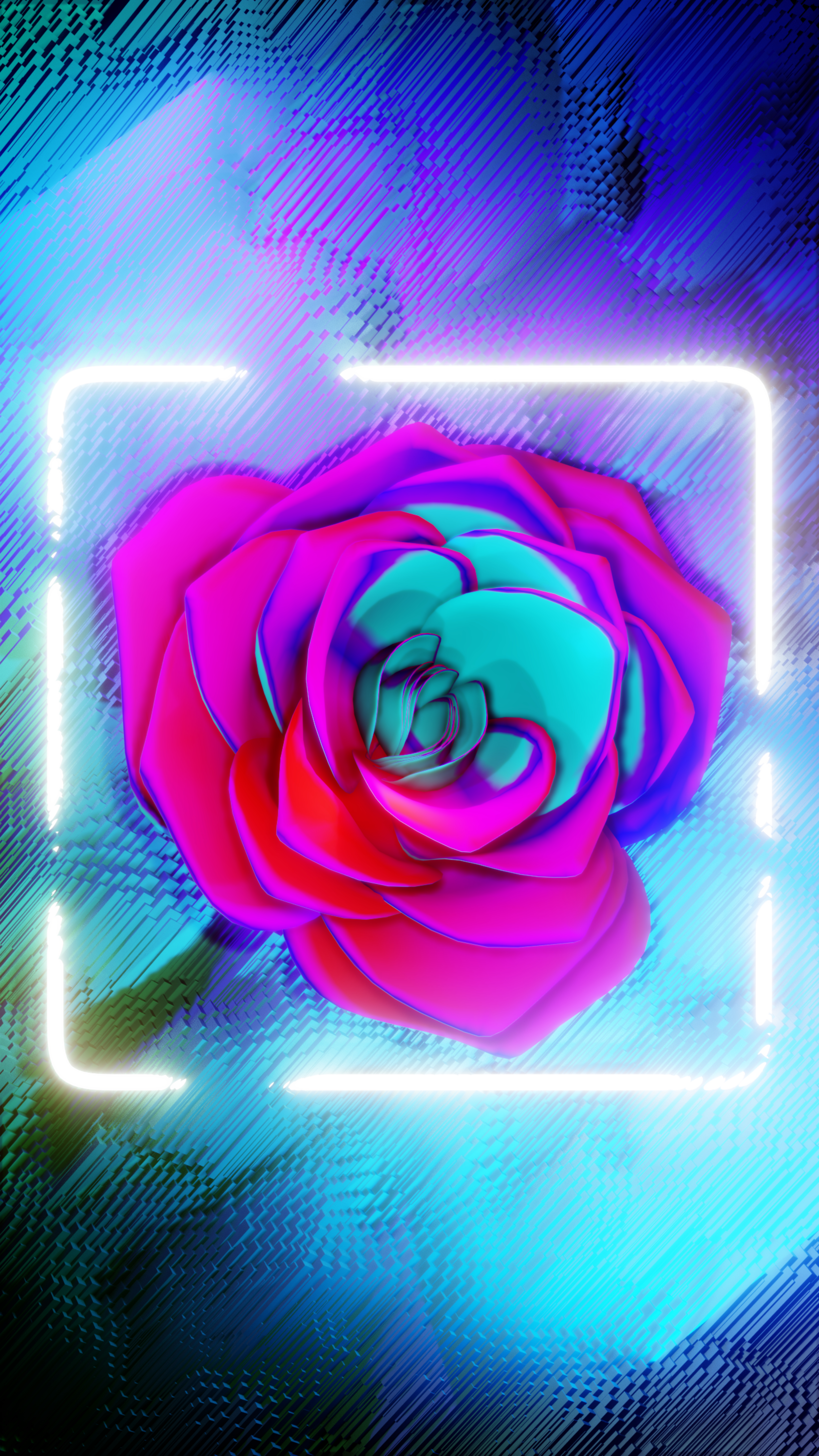 Free download wallpaper Bright, Frame, Glow, Flower, Neon, 3D on your PC desktop