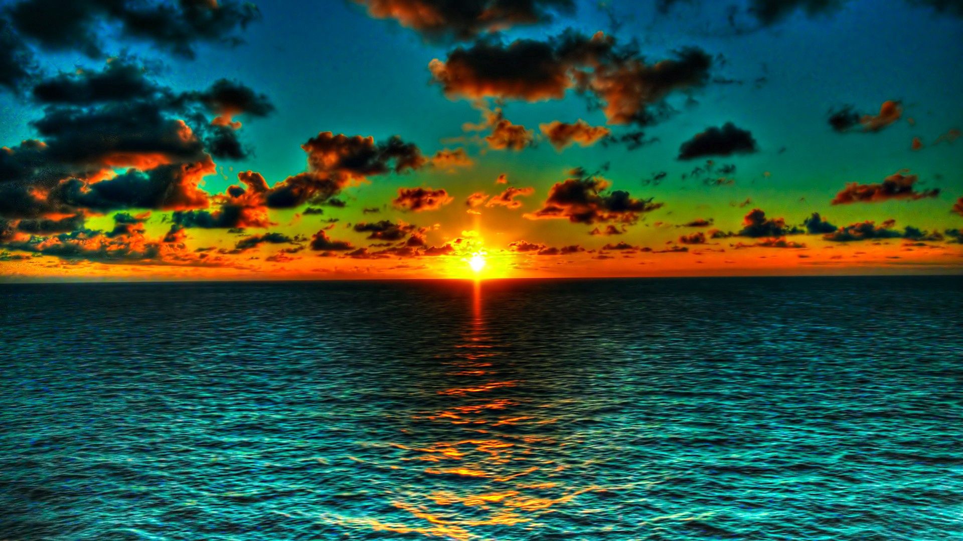 Free download wallpaper Nature, Water, Sea, Sun, Clouds, Horizon, Colors, Color on your PC desktop