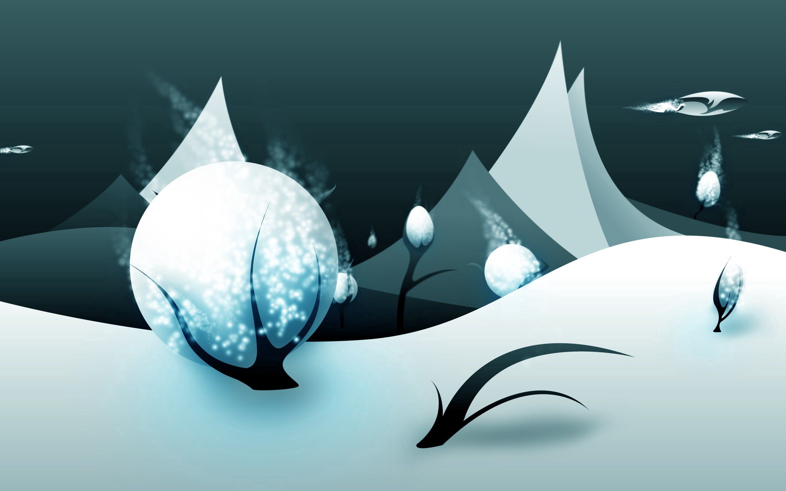 winter, trees, snow, vector, wind, lump