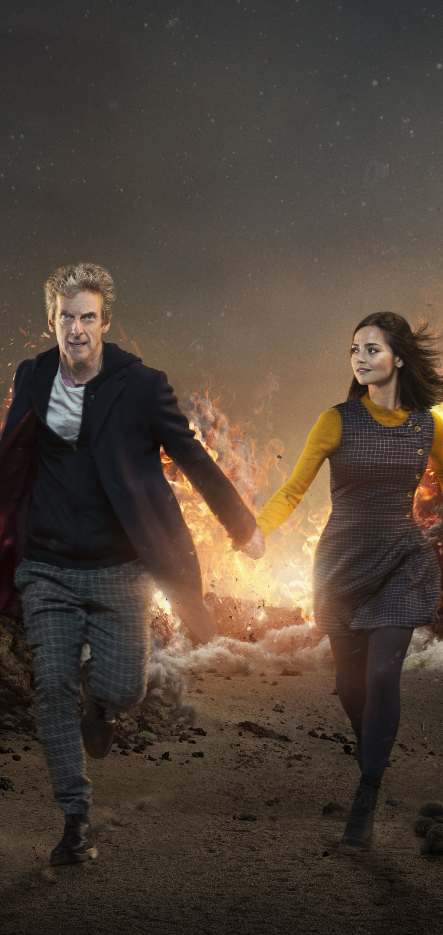 Download mobile wallpaper Sci Fi, Running, Doctor Who, Tv Show, The Doctor, Jenna Coleman, Clara Oswald for free.