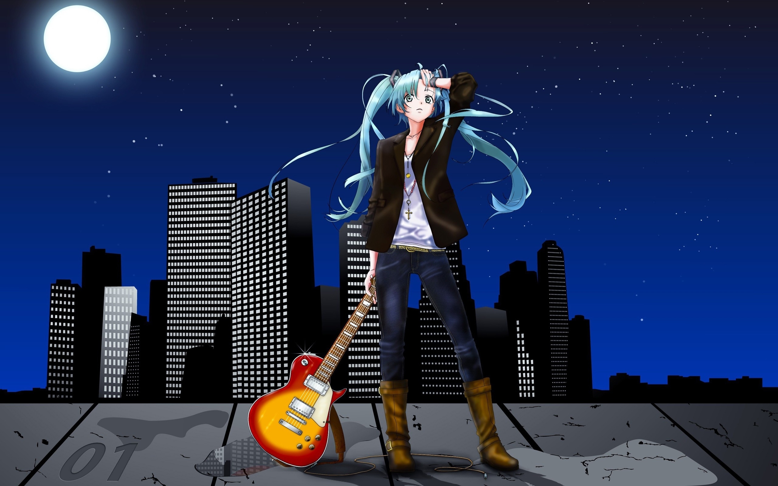 Descarga gratis la imagen Noche, Vocaloid, Animado, Hatsune Miku en el escritorio de tu PC