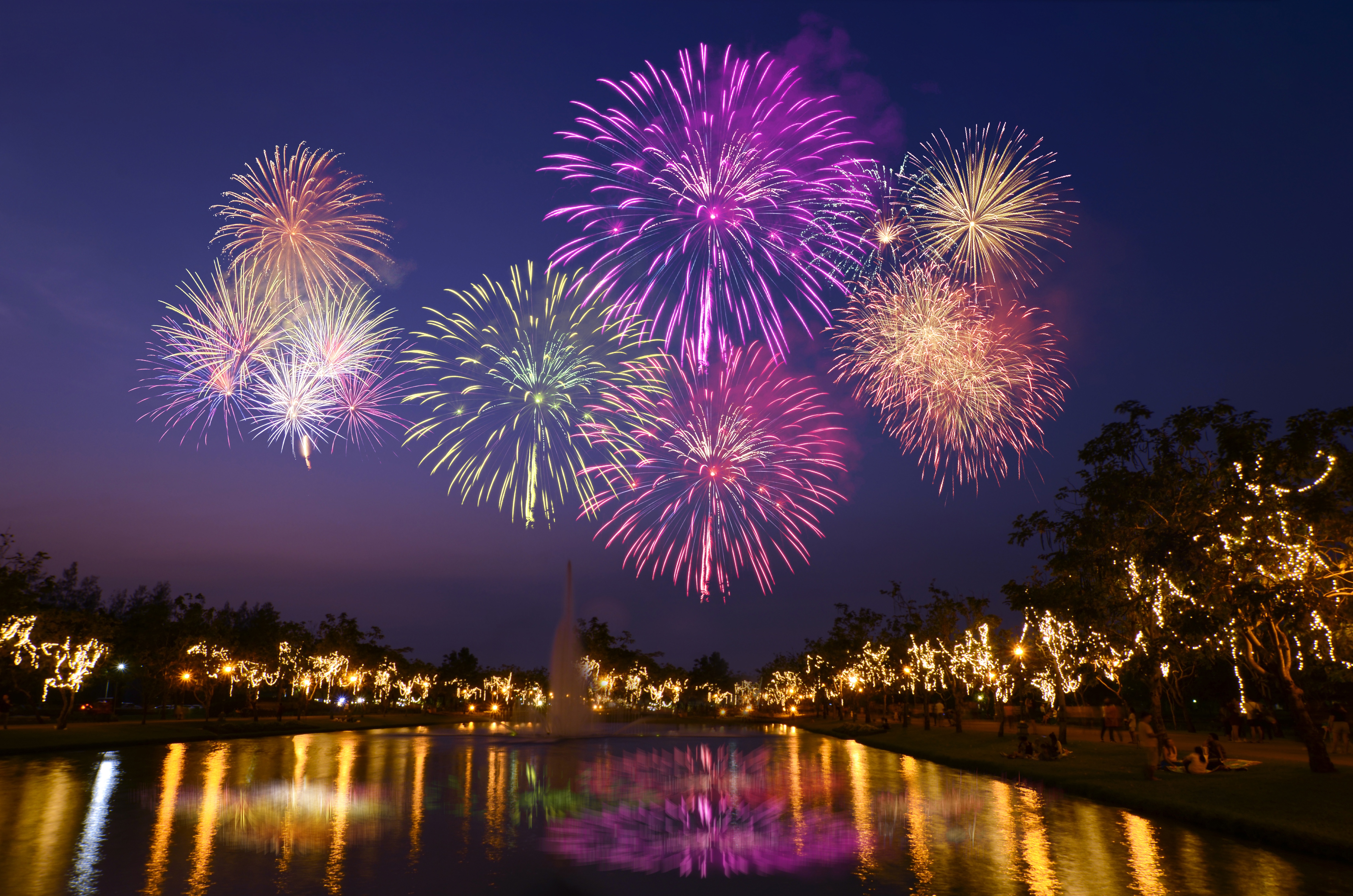 Téléchargez gratuitement l'image Nuit, Lumière, Feu D'artifice, Photographie, Réflection sur le bureau de votre PC