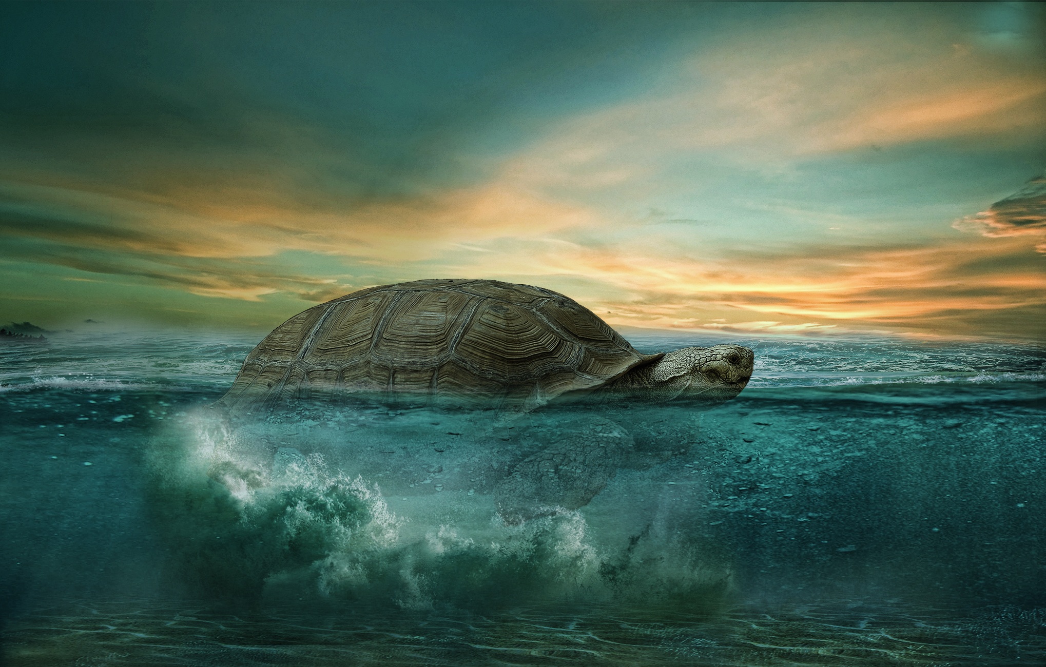 Download mobile wallpaper Fantasy, Ocean, Turtle, Fantasy Animals for free.