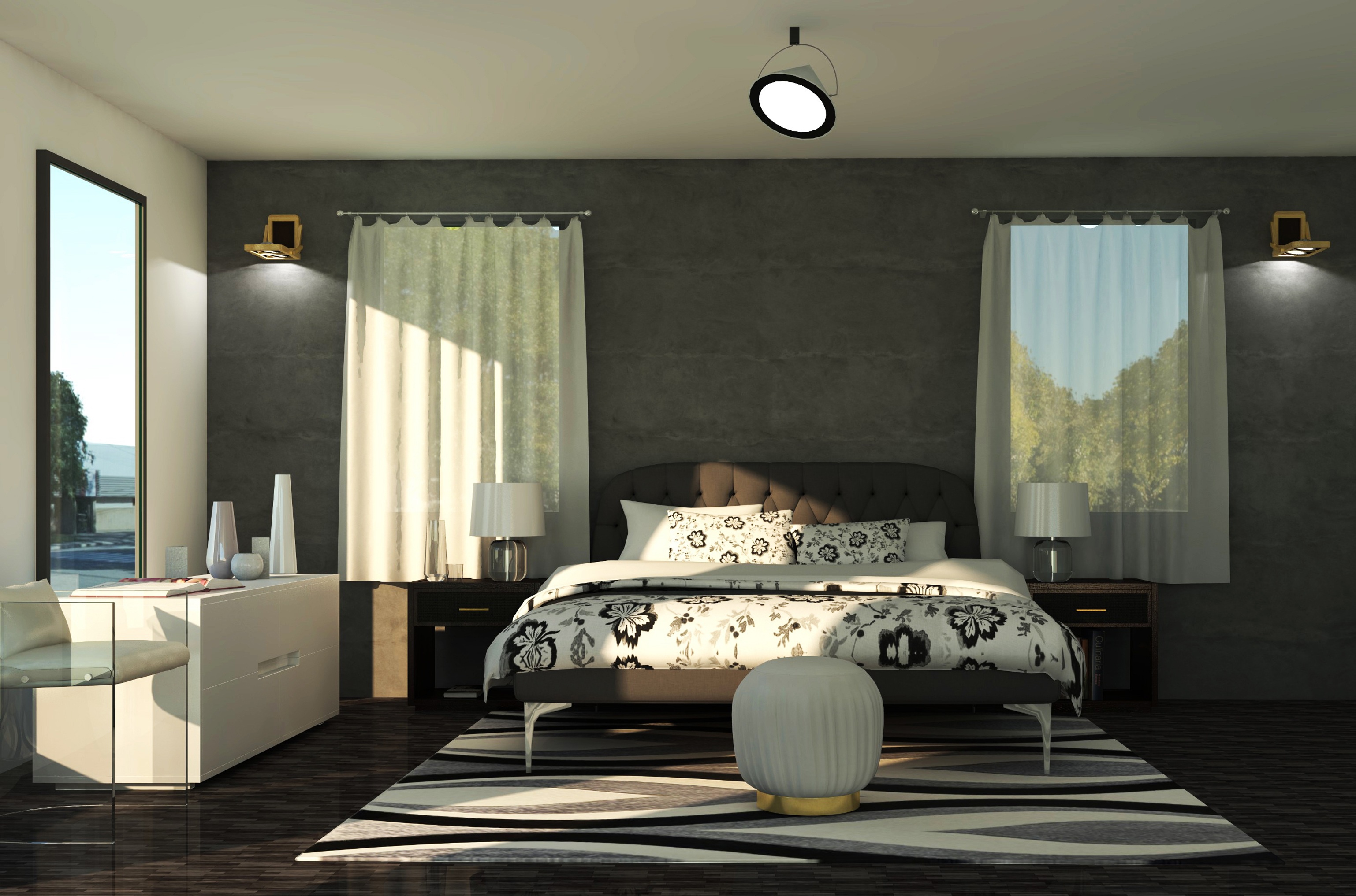 Download mobile wallpaper Interior, Lamp, Room, Bed, Bedroom, Man Made for free.