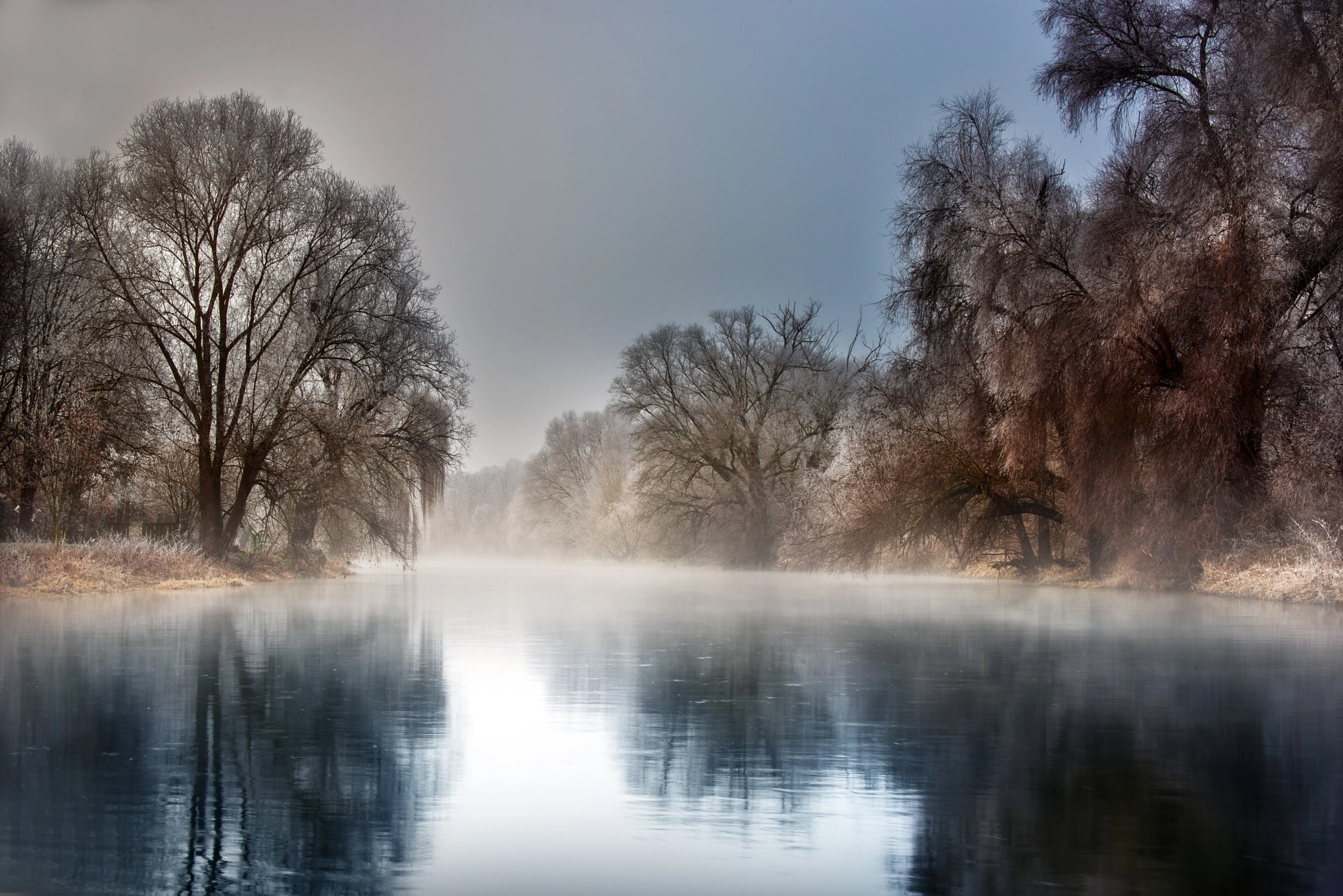 Free download wallpaper Nature, Fog, Earth, River on your PC desktop