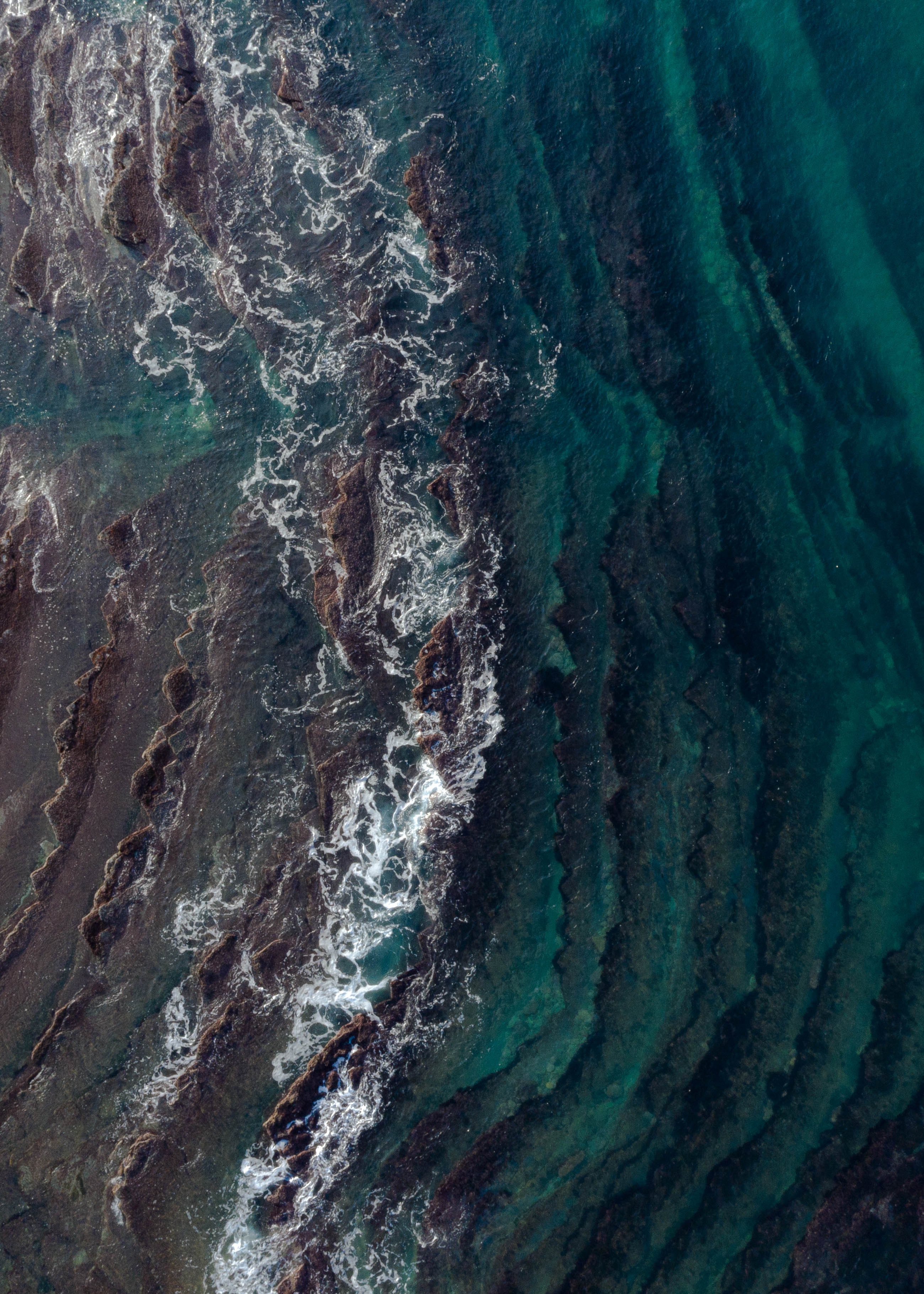 Download mobile wallpaper Waves, View From Above, Water, Nature for free.