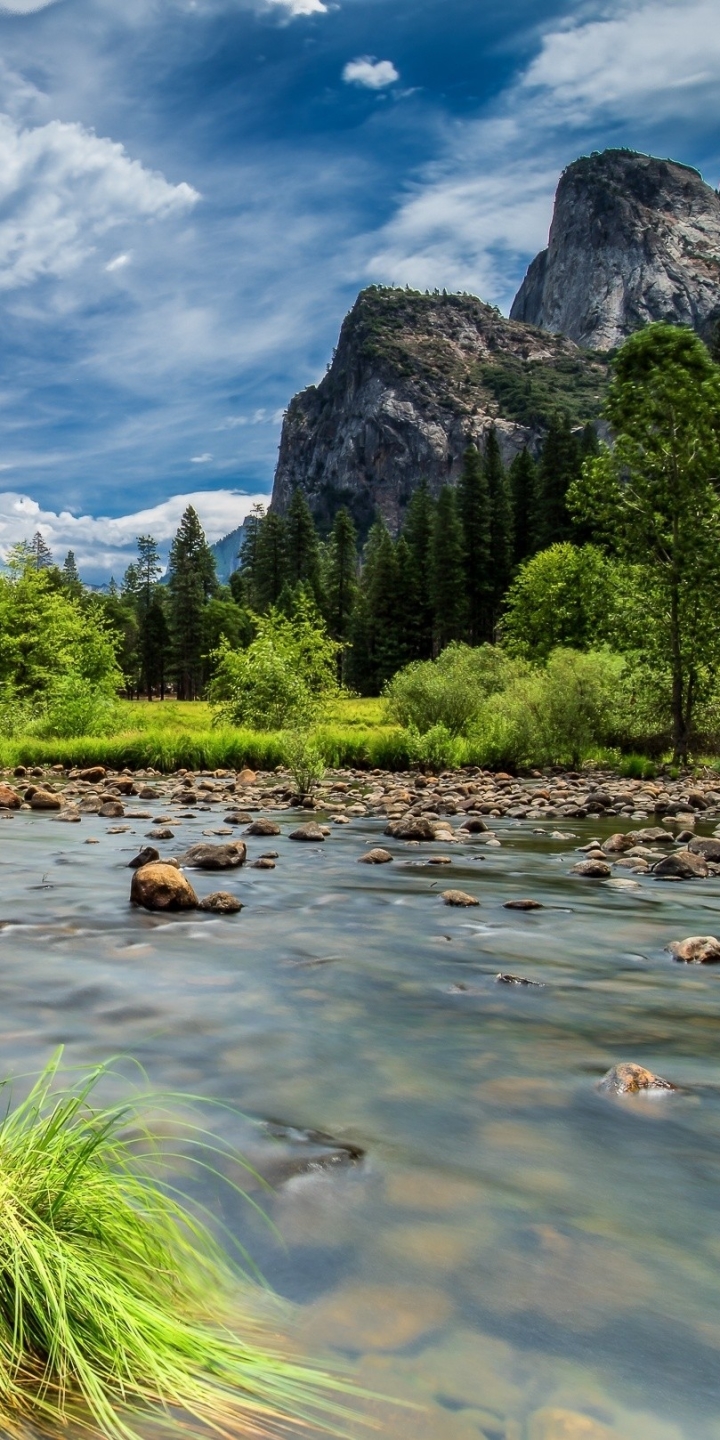 Скачать картинку Природа, Гора, Национальный Парк, Ручей, Йосемитский Национальный Парк, Земля/природа в телефон бесплатно.