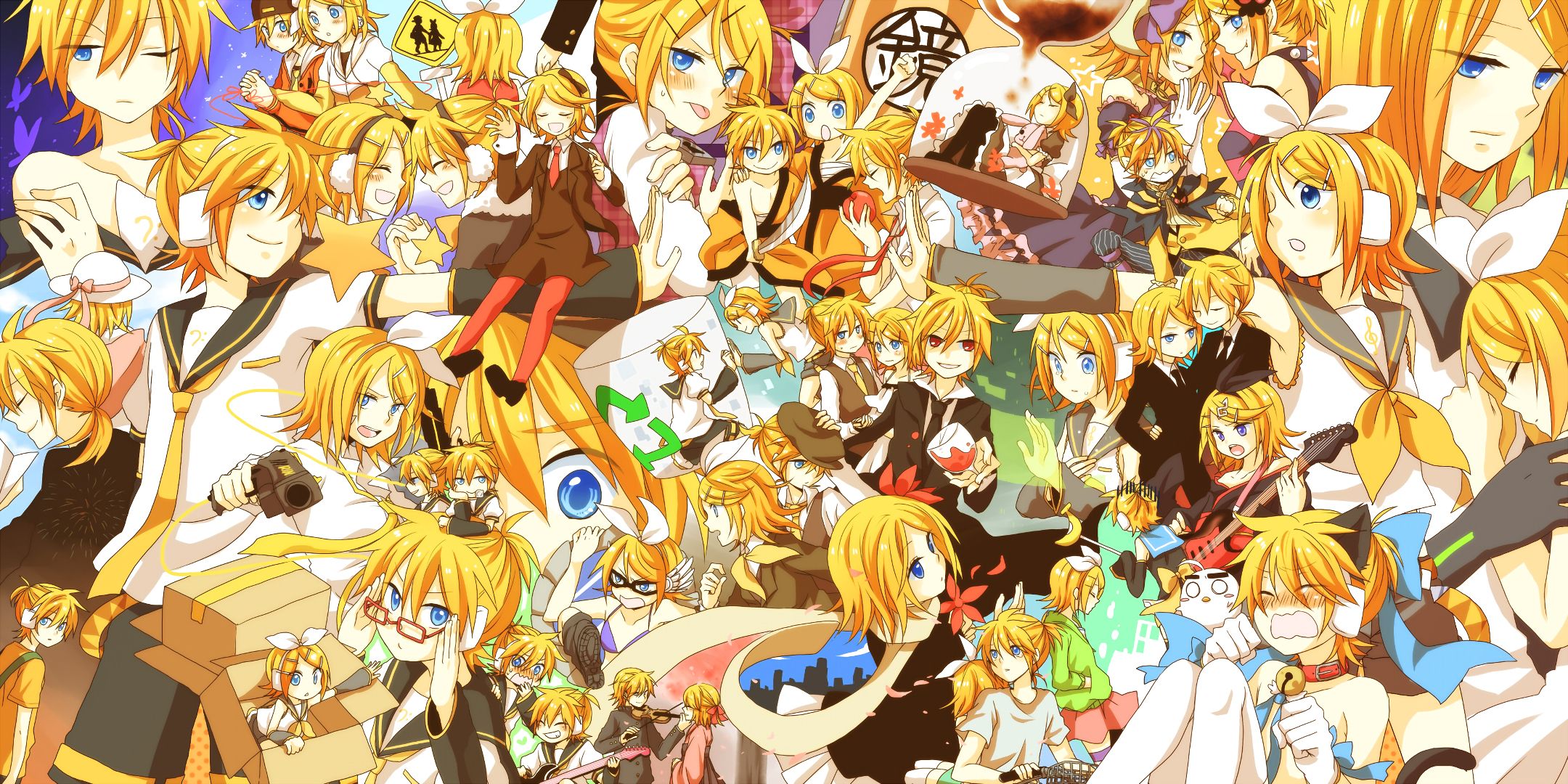 Téléchargez gratuitement l'image Vocaloïde, Animé, Rin Kagamine, Len Kagamine sur le bureau de votre PC