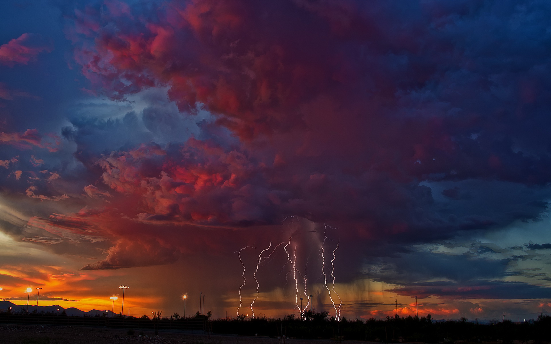 Download mobile wallpaper Sky, Lightning, Earth, Storm, Cloud for free.