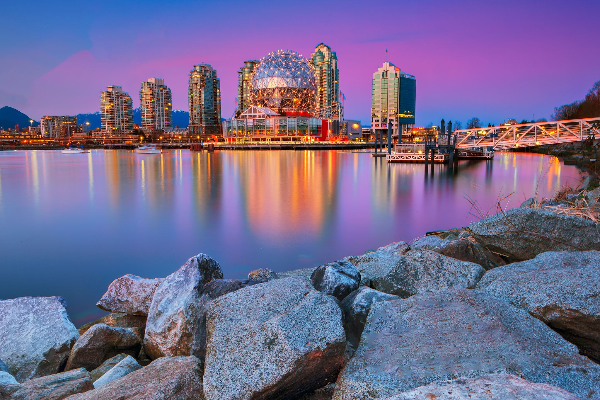 Download mobile wallpaper Cities, Canada, Bay, Vancouver, Man Made for free.