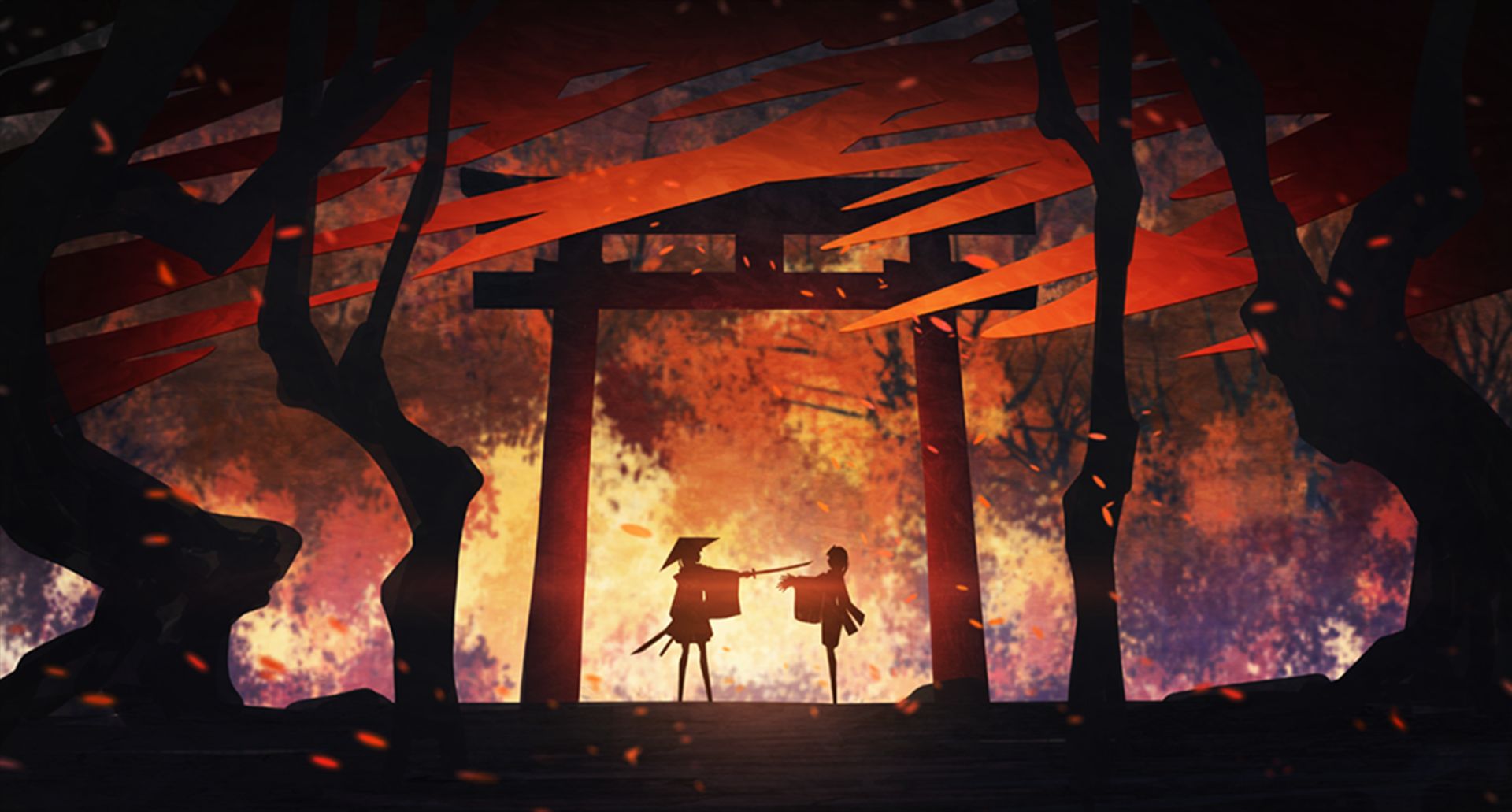 Download mobile wallpaper Anime, Fall, Oriental, Original for free.