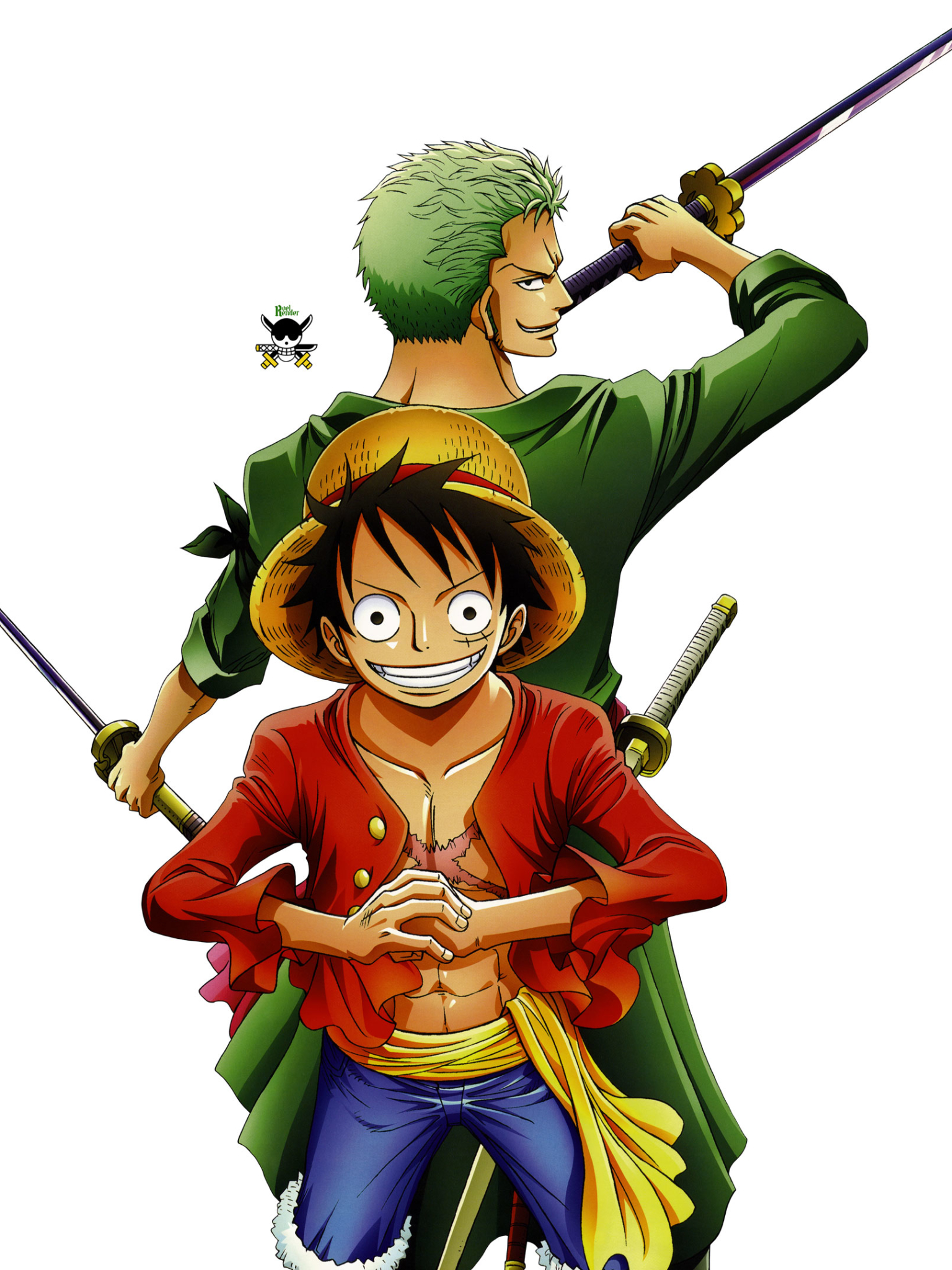 Handy-Wallpaper Animes, One Piece, Roronoa Zorro, Affe D Luffy kostenlos herunterladen.