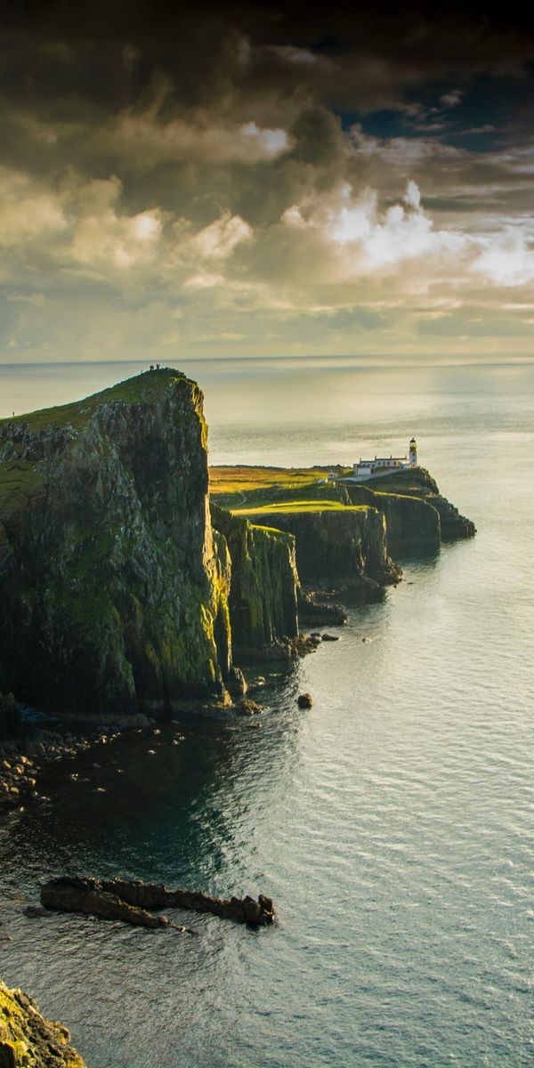 Phone wallpaper: Man Made, Lighthouse, Building, Cliff, Coast, Horizon ...