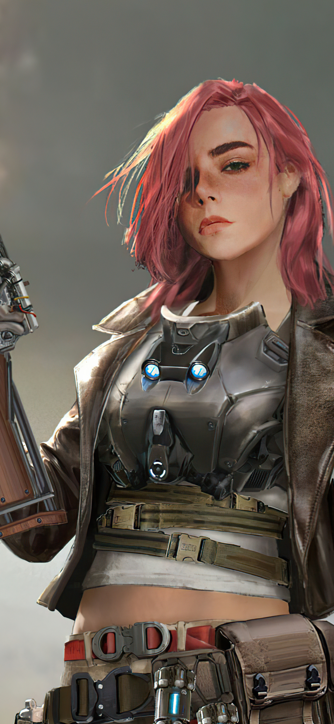 Download mobile wallpaper Sci Fi, Pink Hair, Women Warrior for free.