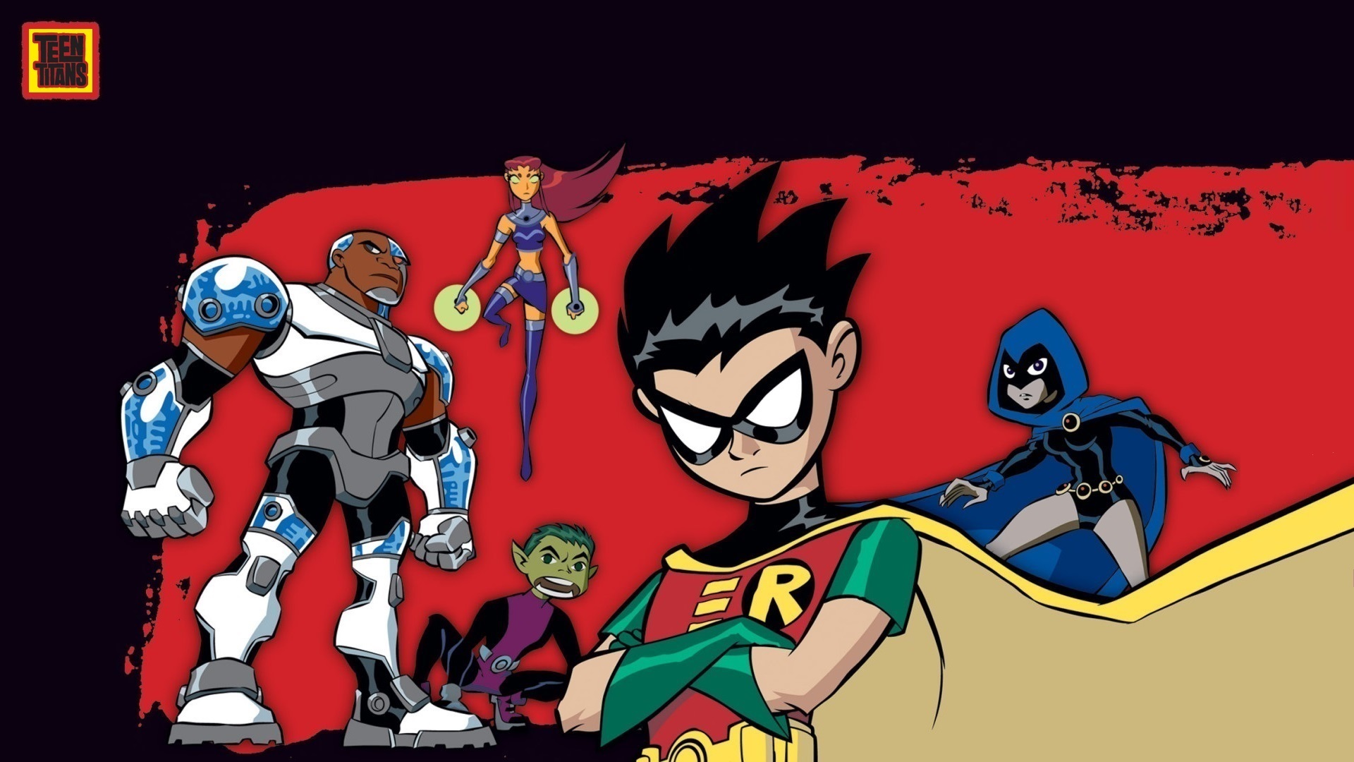 Download mobile wallpaper Tv Show, Cyborg (Dc Comics), Starfire (Dc Comics), Robin (Dc Comics), Dick Grayson, Raven (Dc Comics), Teen Titans, Beast Boy for free.