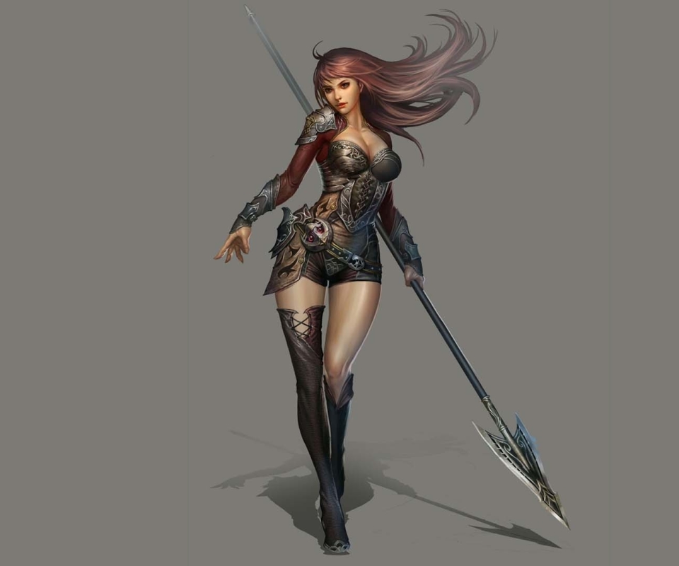 Free download wallpaper Fantasy, Warrior, Spear, Women Warrior on your PC desktop