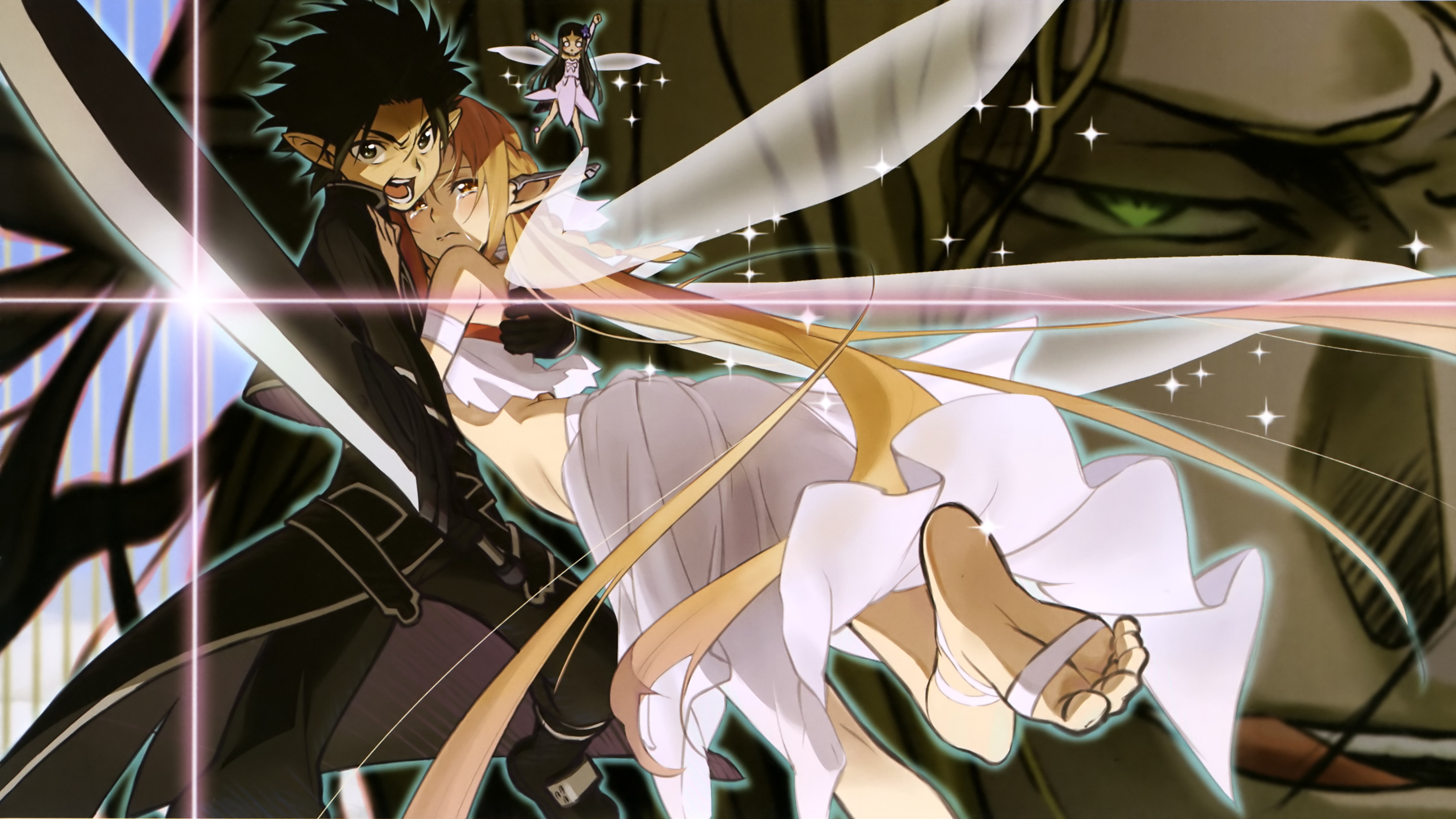 Laden Sie das Animes, Asuna Yuuki, Sword Art Online, Kirito (Schwertkunst Online), Yui (Schwertkunst Online)-Bild kostenlos auf Ihren PC-Desktop herunter