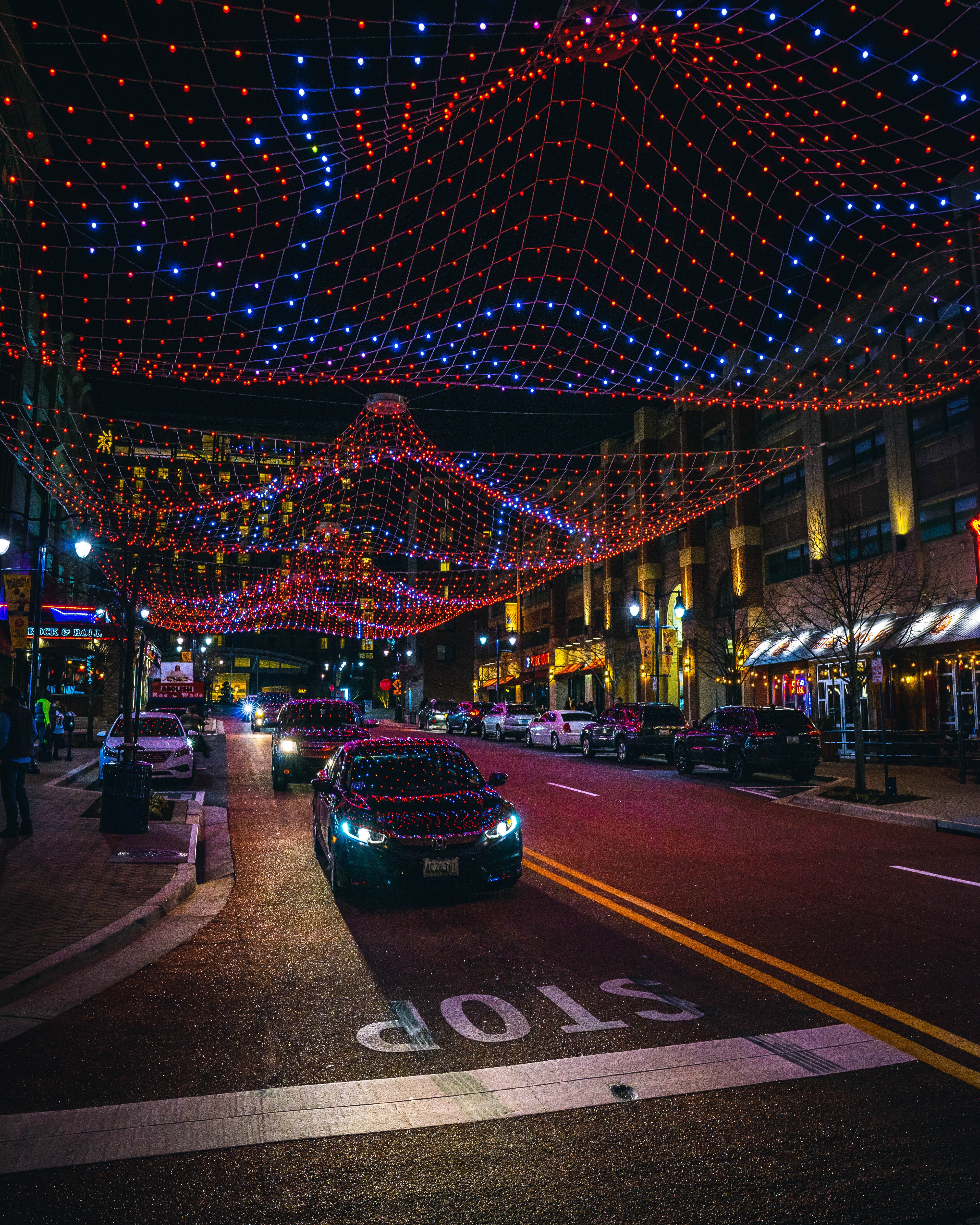 cars, night city, illumination, street, illuminations