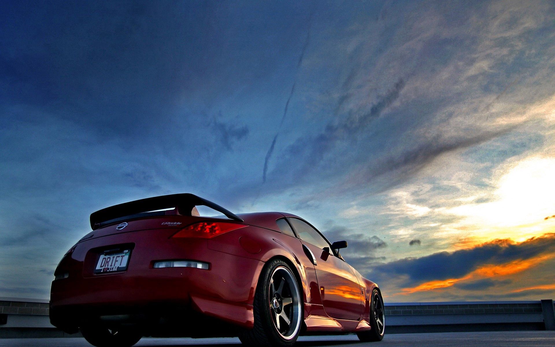 Free download wallpaper Sky, Cars, Back View, Rear View, Nissan on your PC desktop