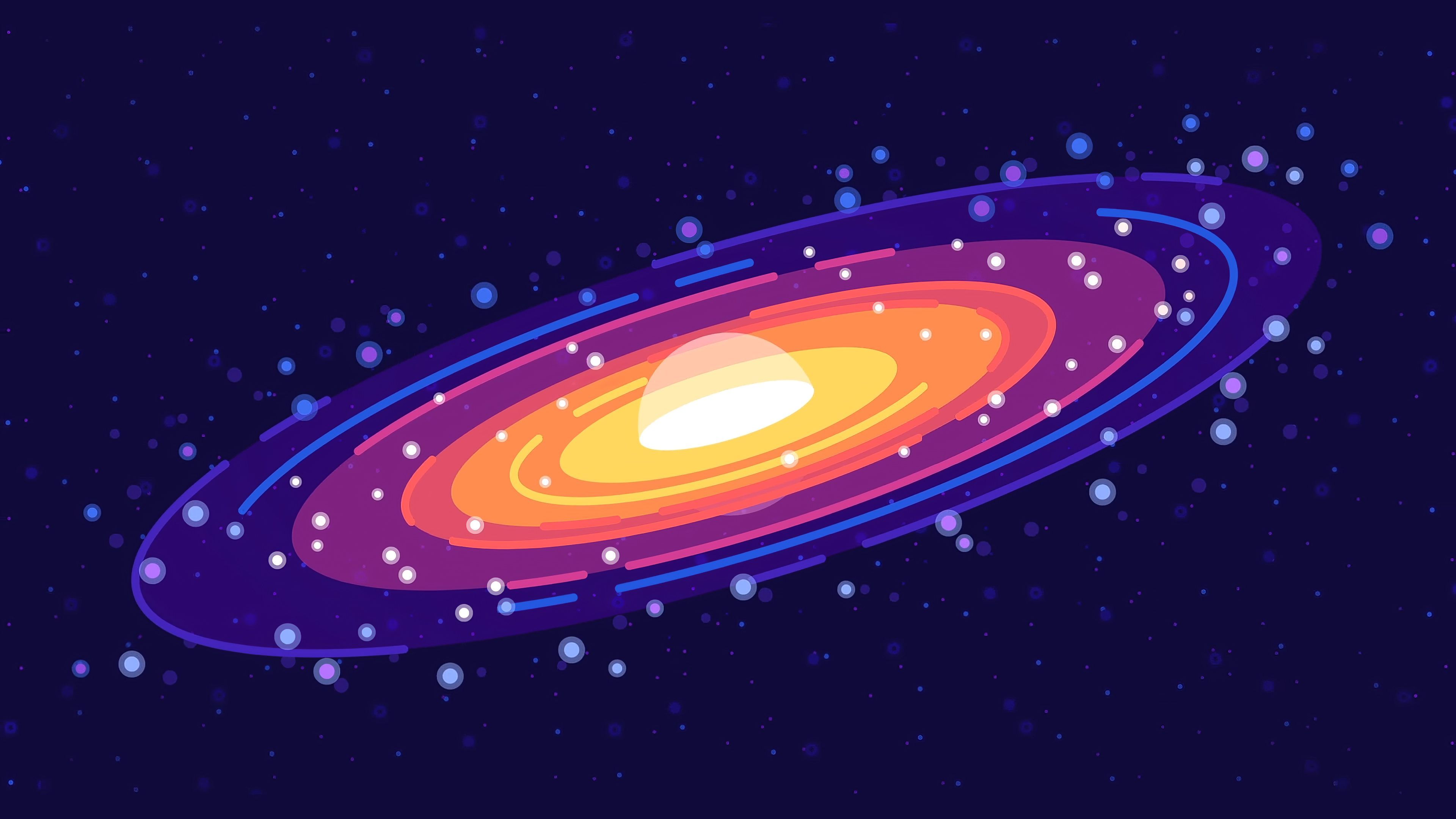 Download mobile wallpaper Galaxy, Space, Artistic, Cosmos, Minimalist, Planetary Ring for free.