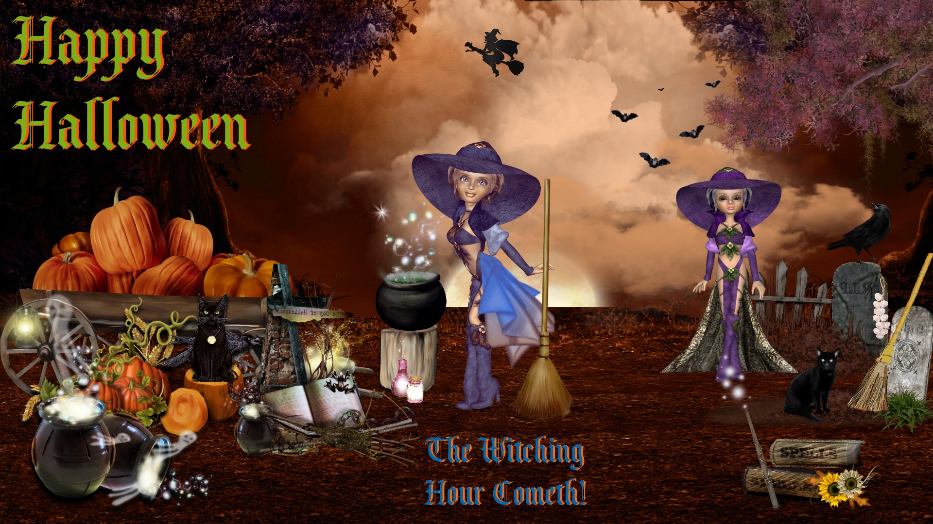 Handy-Wallpaper Feiertage, Halloween, Magisch, Hexe kostenlos herunterladen.