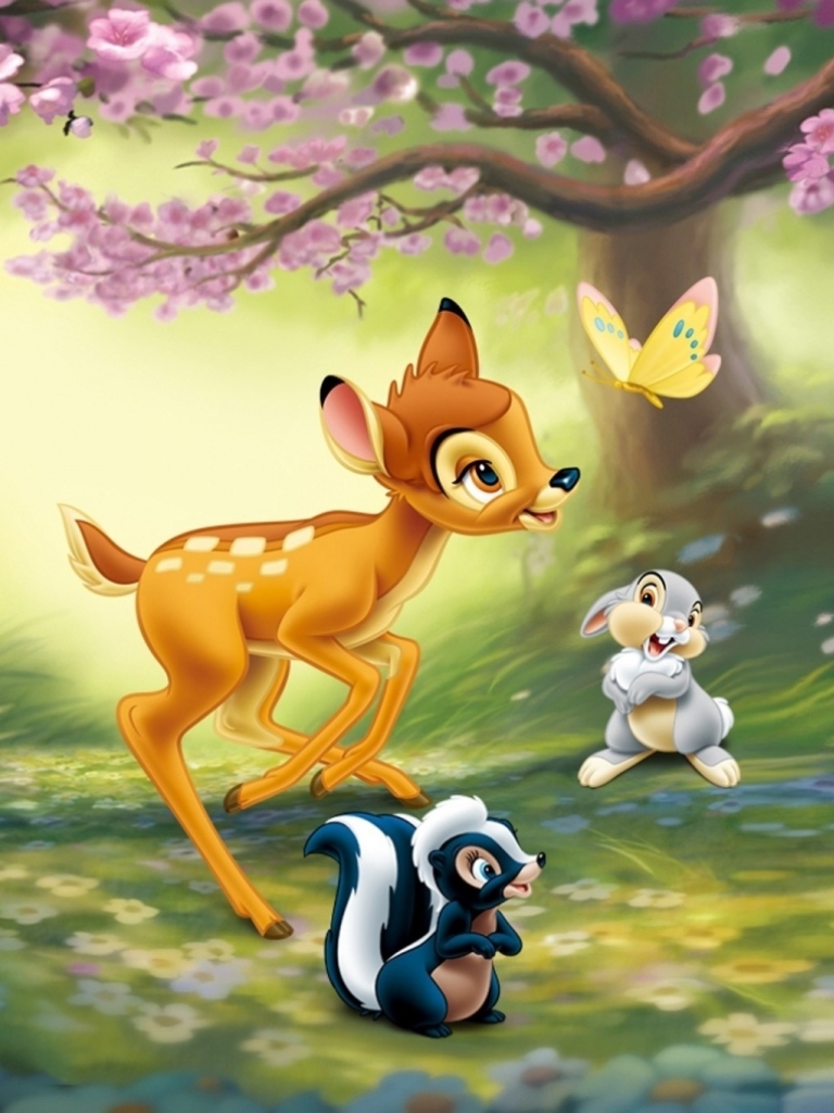 bambi, fawn, movie, bambi (character), skunk, rabbit