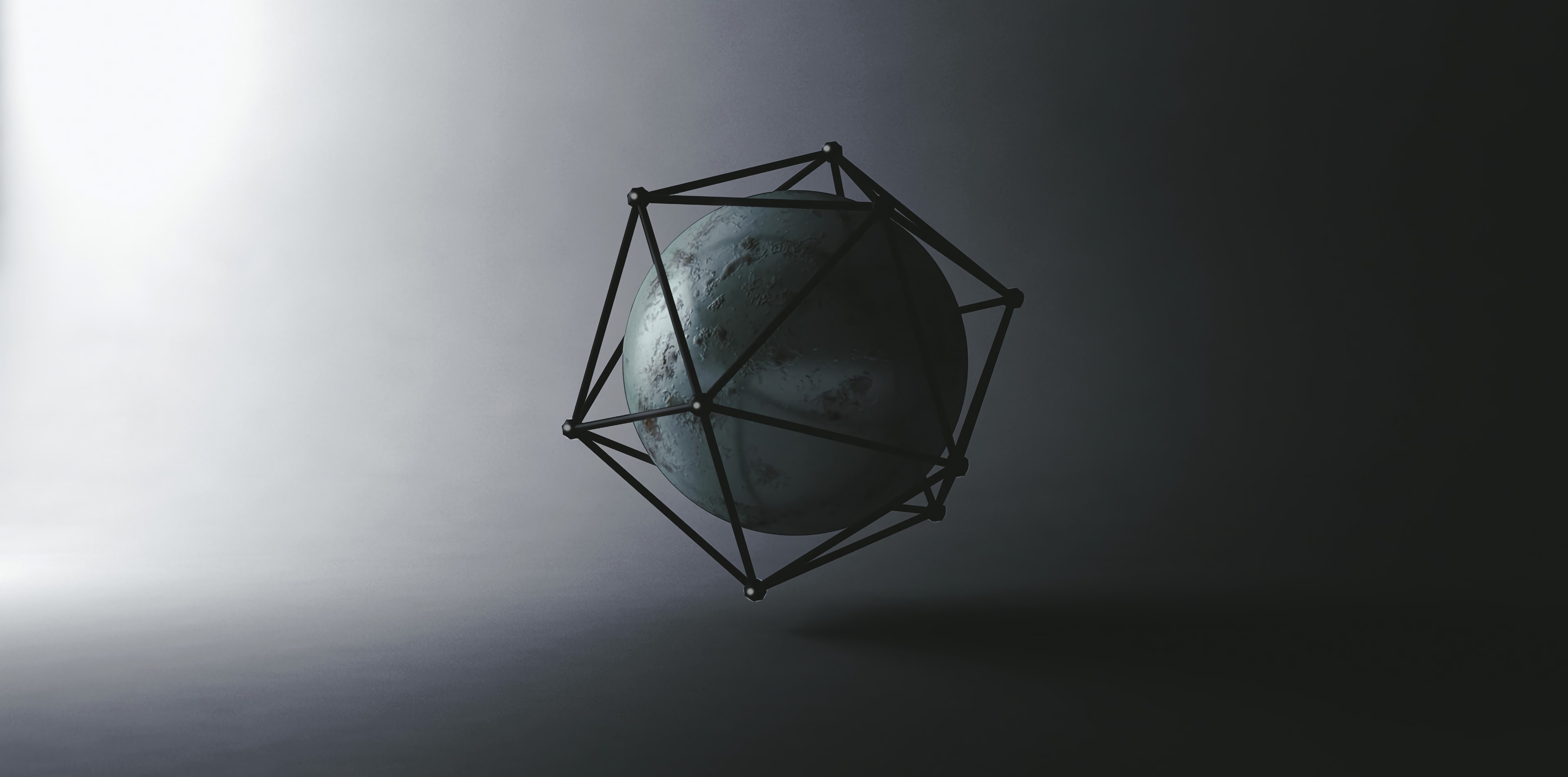Free download wallpaper Icosahedron, Ball, Shapes, Shape, Geometry, 3D on your PC desktop